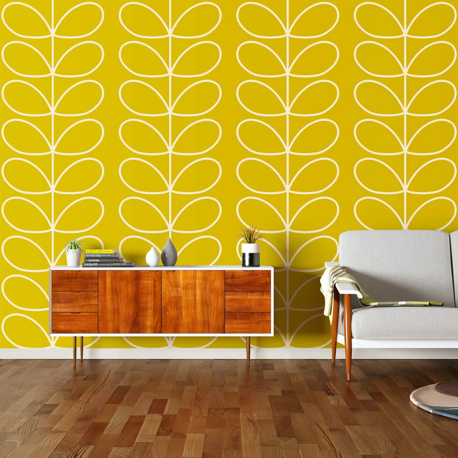 Giant Linear Stem Sunflower Wallpaper - 52cm x 10m ROW