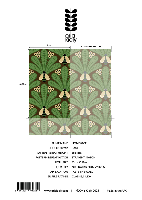Honey-Bee Basil Wallpaper Sample - Image 2