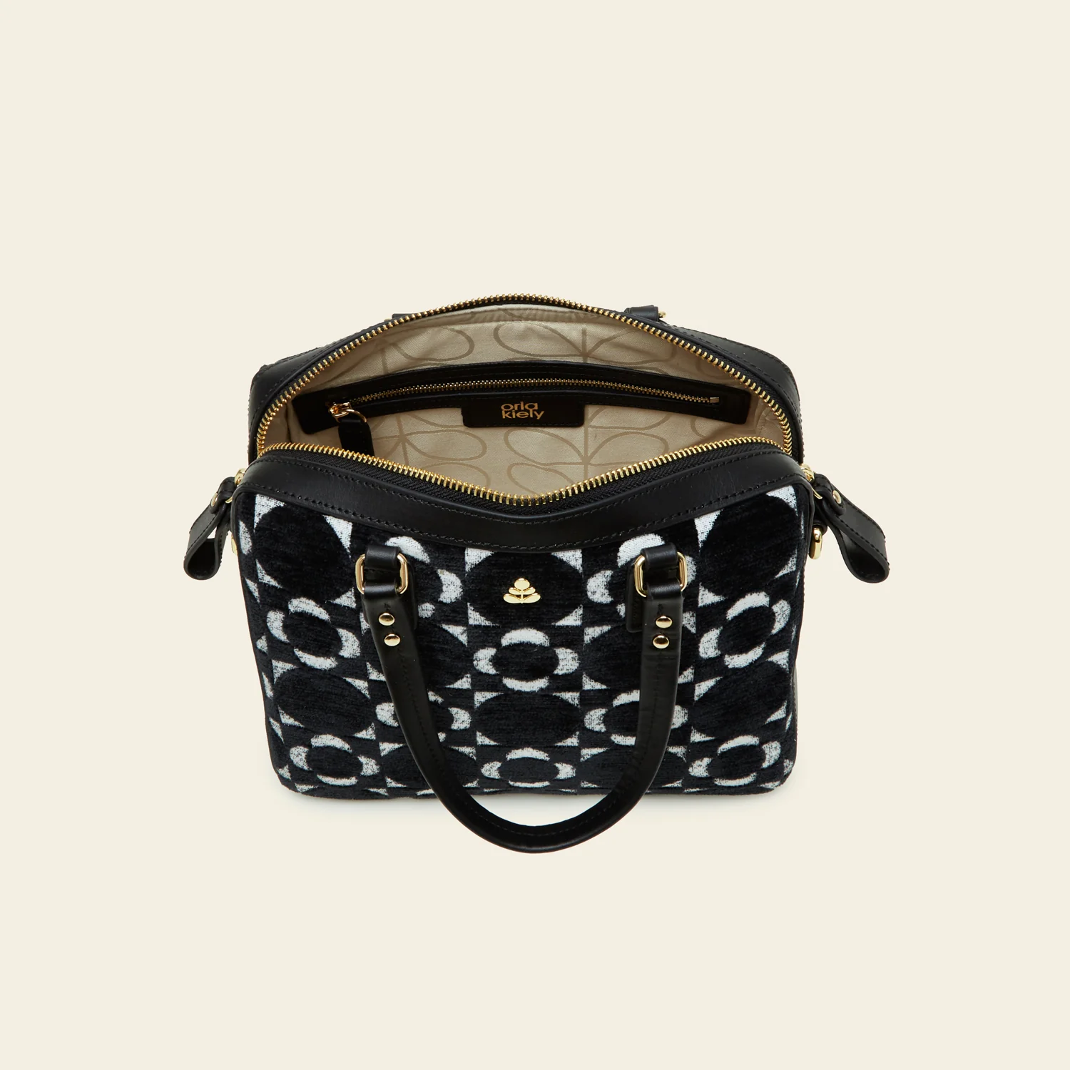 Iris Handbag - Retro Tile Black - Image 6
