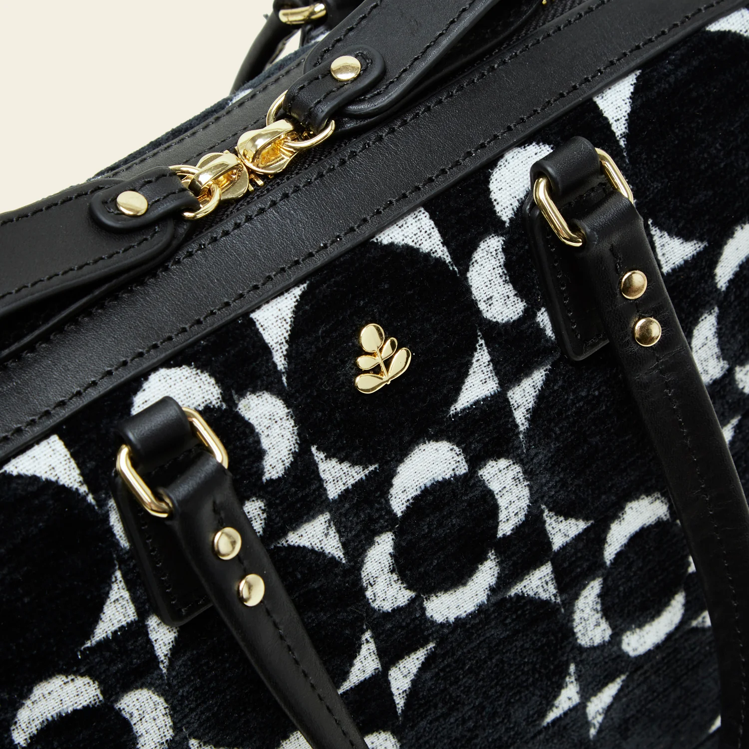 Iris Handbag - Retro Tile Black - Image 7