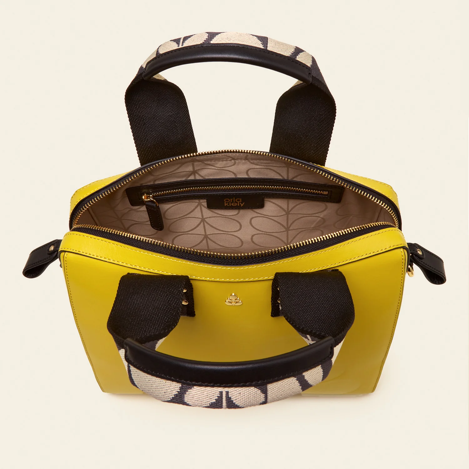 Large Iris Handbag - Embossed Yellow - Image 5