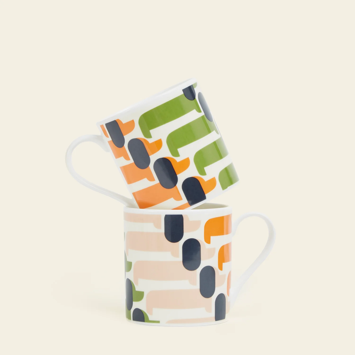 Large Mug Set of 2 - Sausage Dog Orange - Image 2