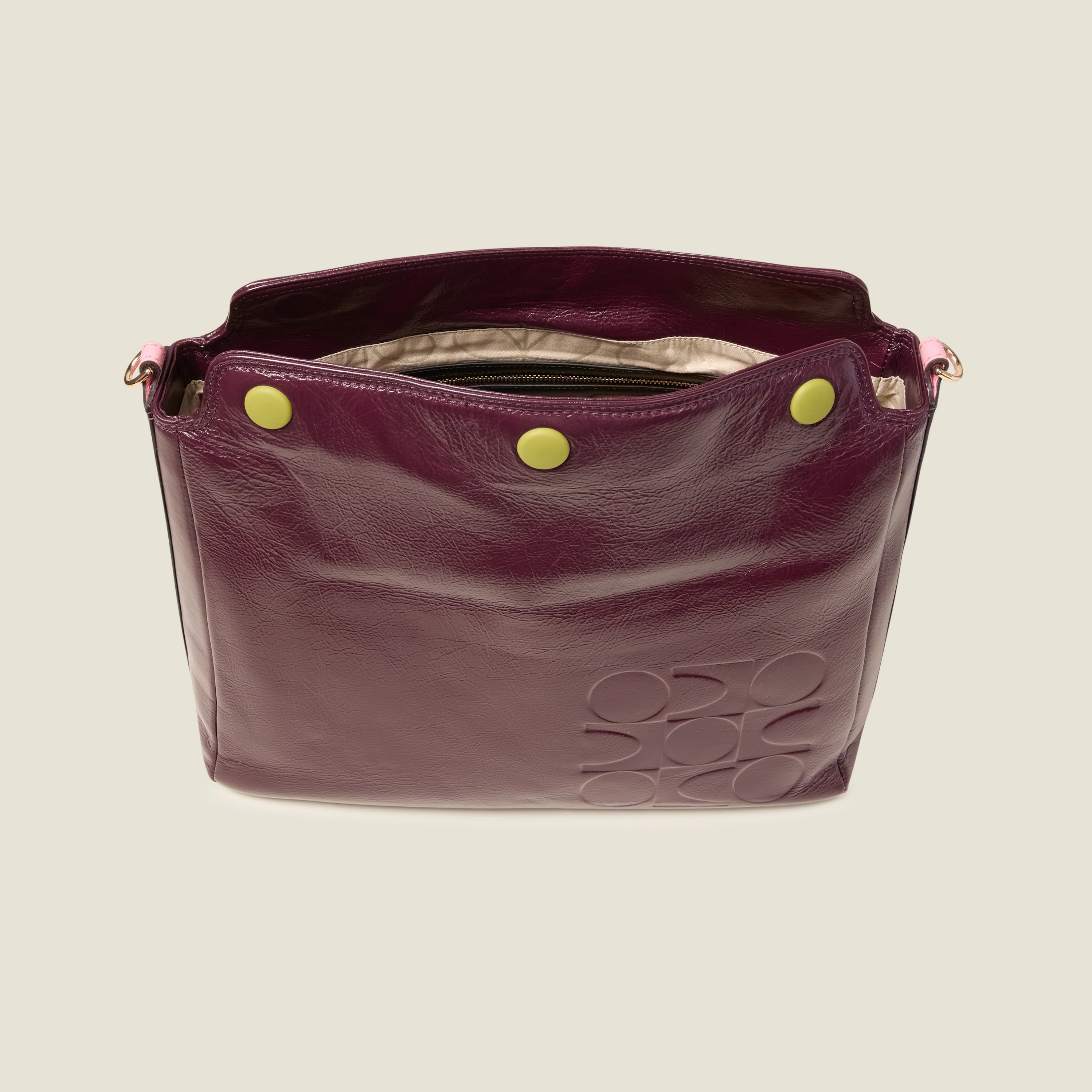 Large Softie Leather Shoulder Bag - OK Colourblock Burgundy - Image 5