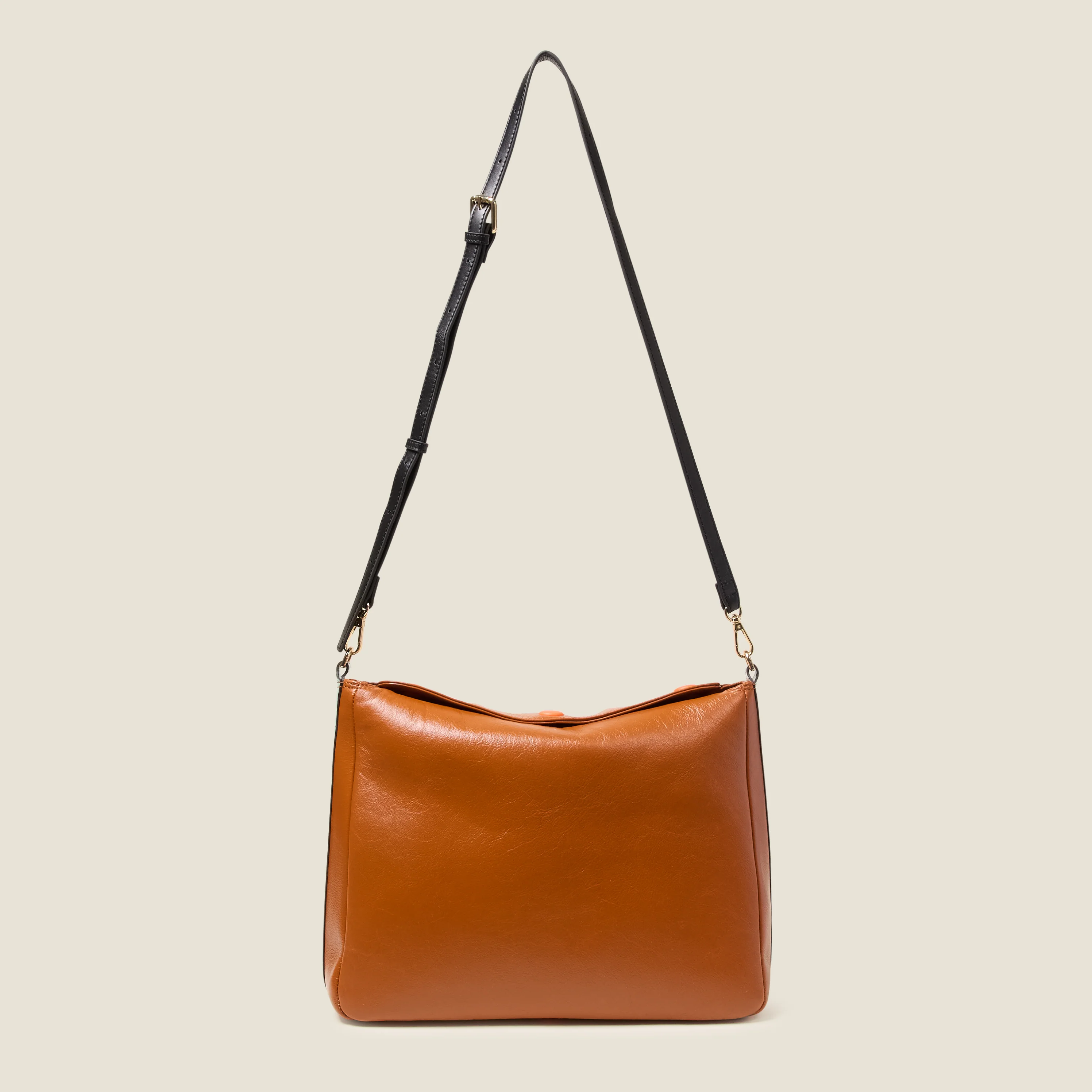 Large Softie Leather Shoulder Bag - OK Colourblock Sienna - Image 4