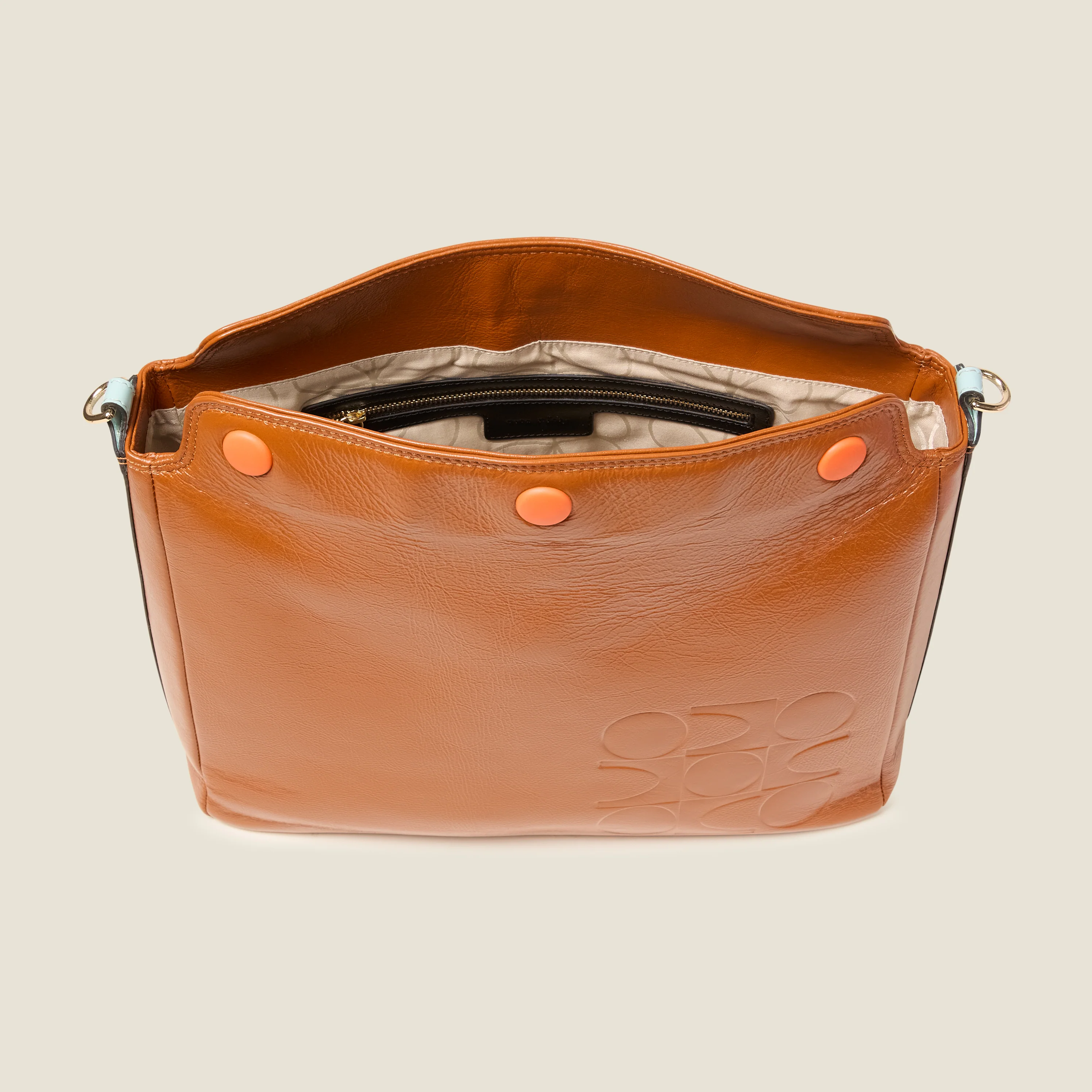 Large Softie Leather Shoulder Bag - OK Colourblock Sienna - Image 5