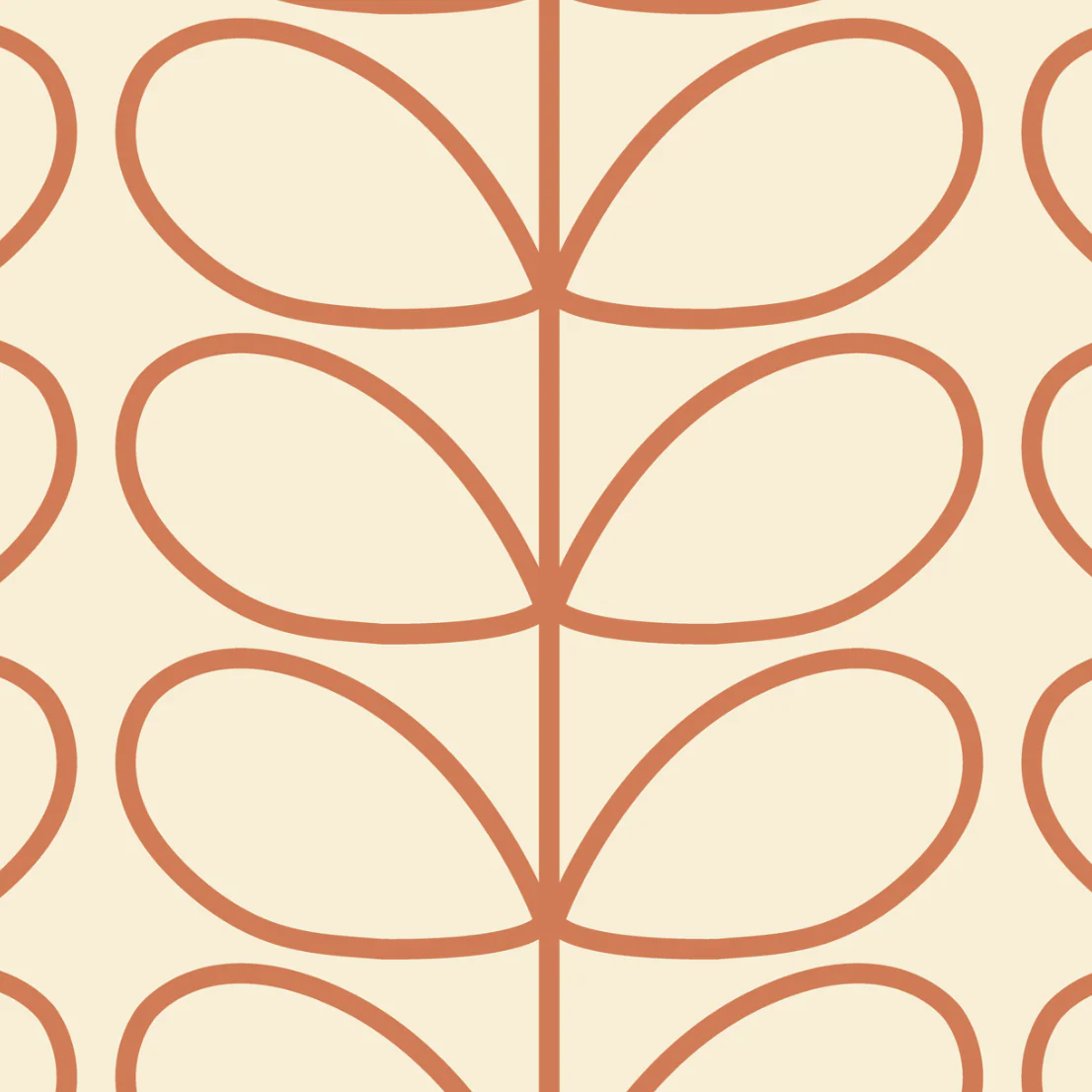 Linear Stem Cream Wallpaper Orange Line - Image 2
