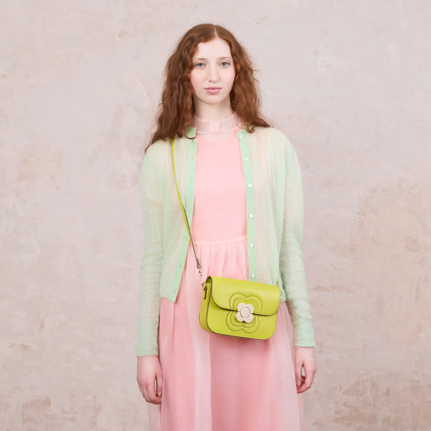 Mini Eclipse Leather Crossbody Bag - Chartreuse - Image 3