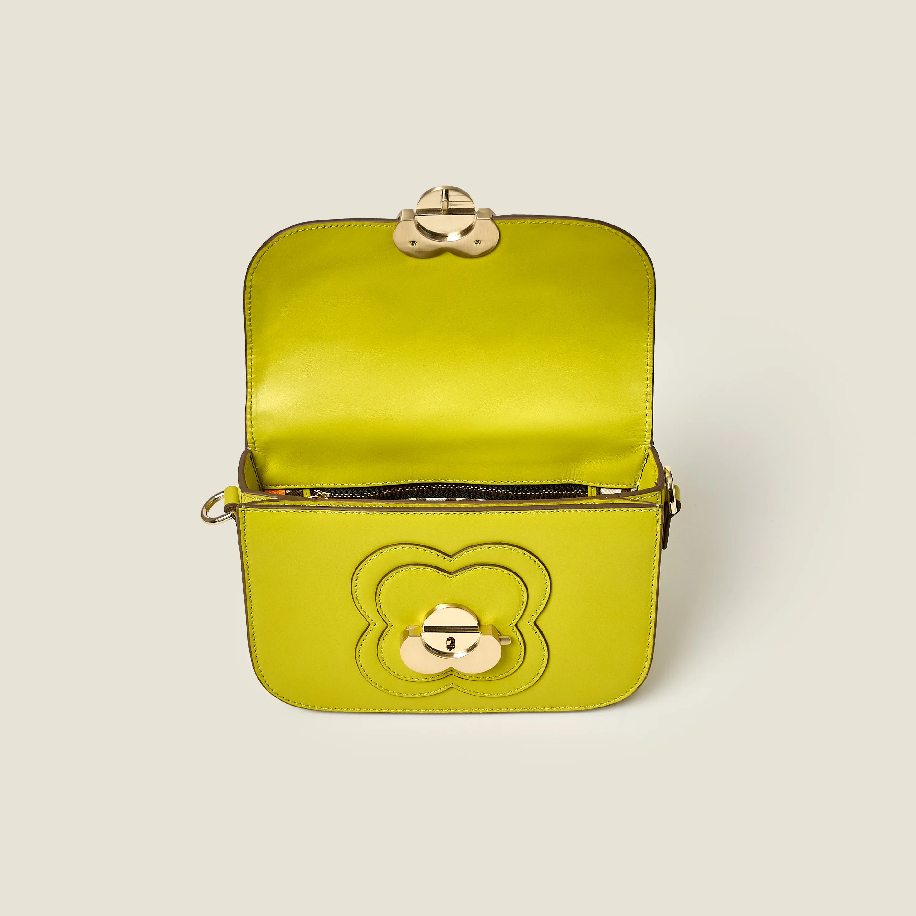 Mini Eclipse Leather Crossbody Bag - Chartreuse - Image 6