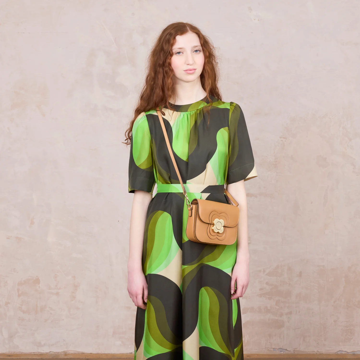 Mini Eclipse Leather Crossbody Bag - Light Tan - Image 3