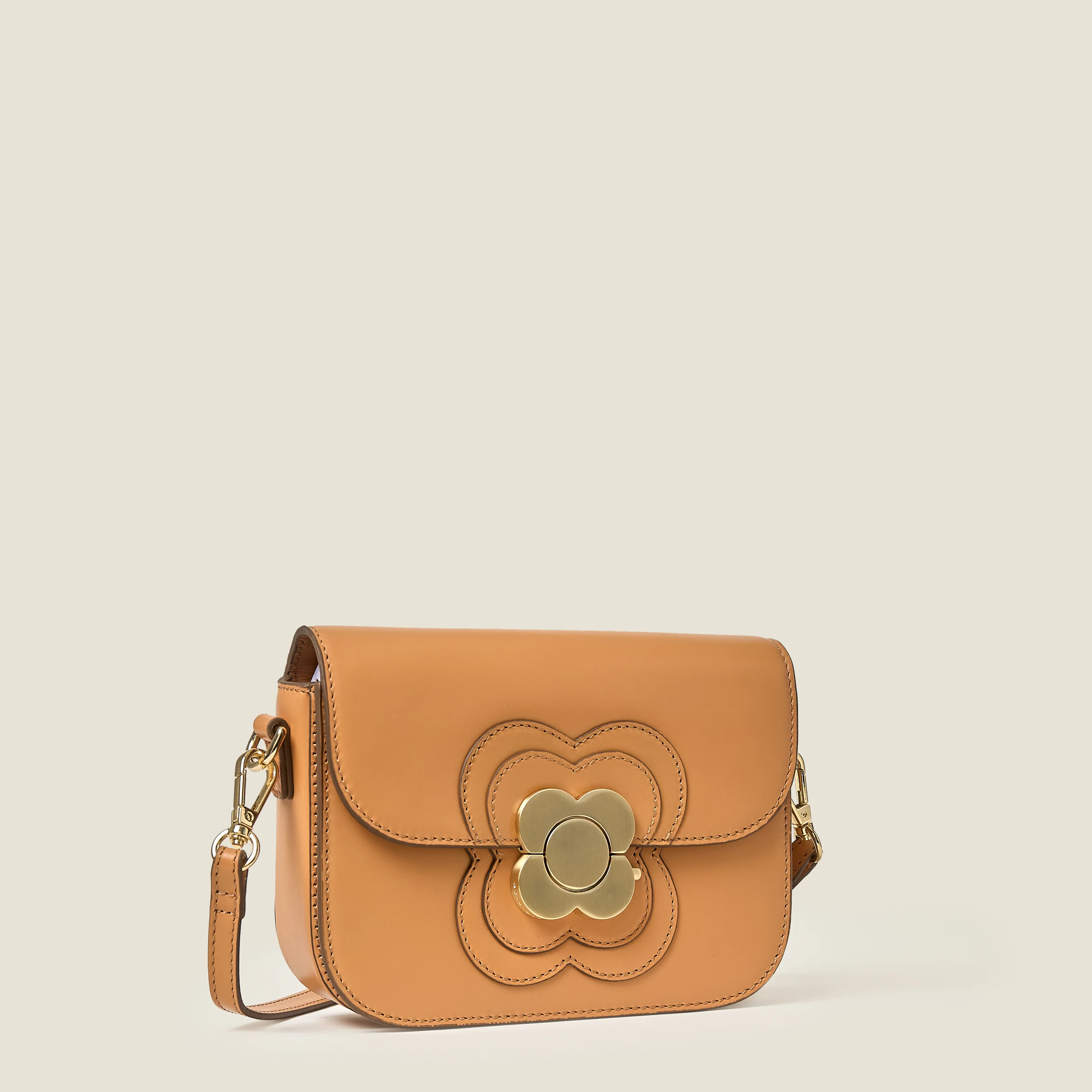 Mini Eclipse Leather Crossbody Bag - Light Tan - Image 4