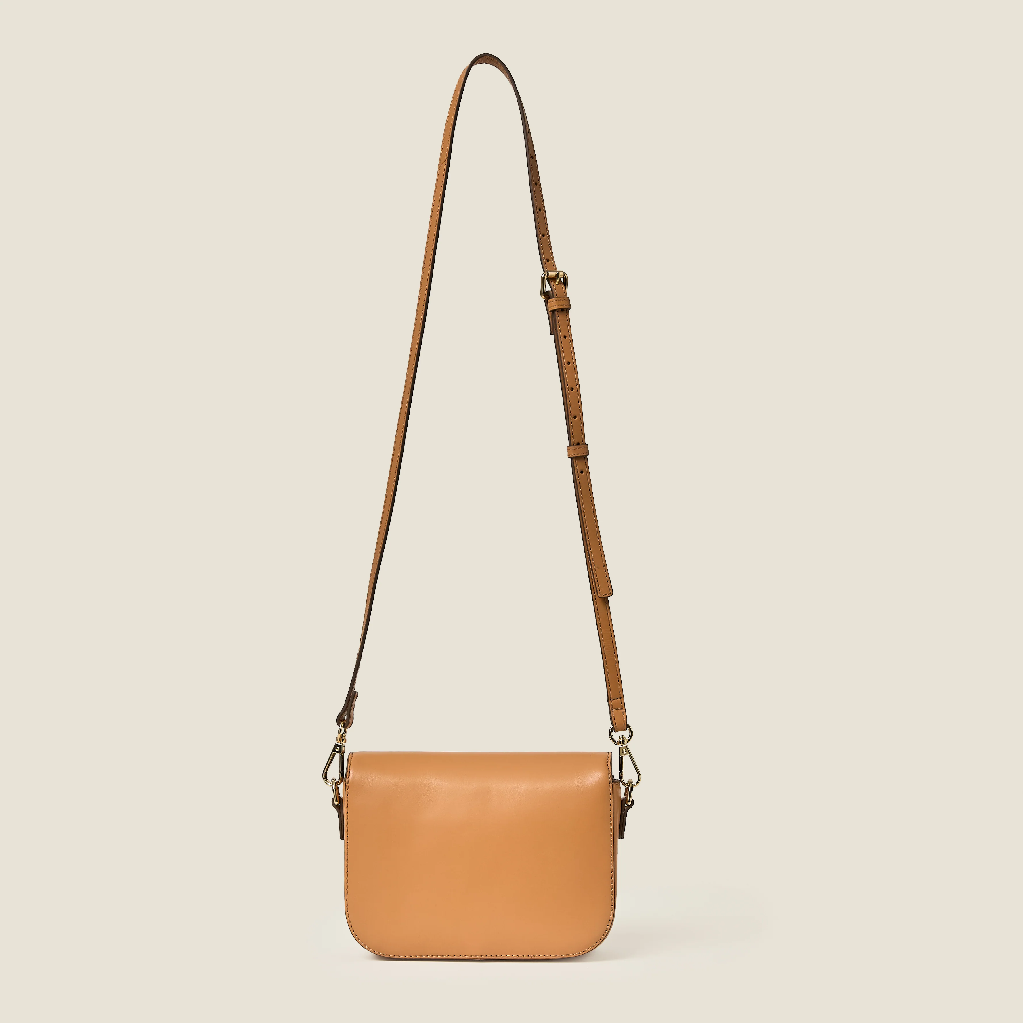 Mini Eclipse Leather Crossbody Bag - Light Tan - Image 5