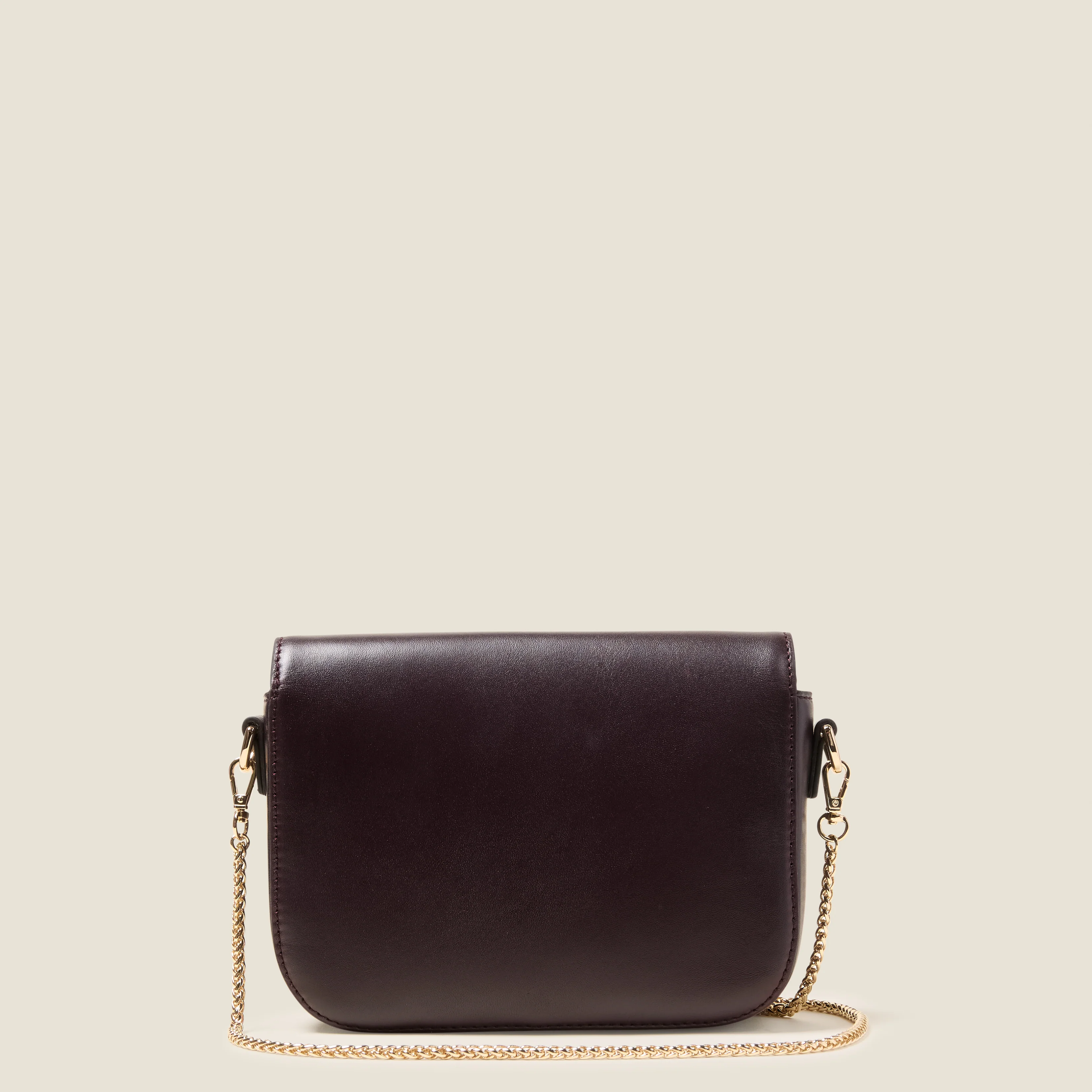 Mini Eclipse Leather Crossbody Bag - Flower Applique Burgundy - Image 4