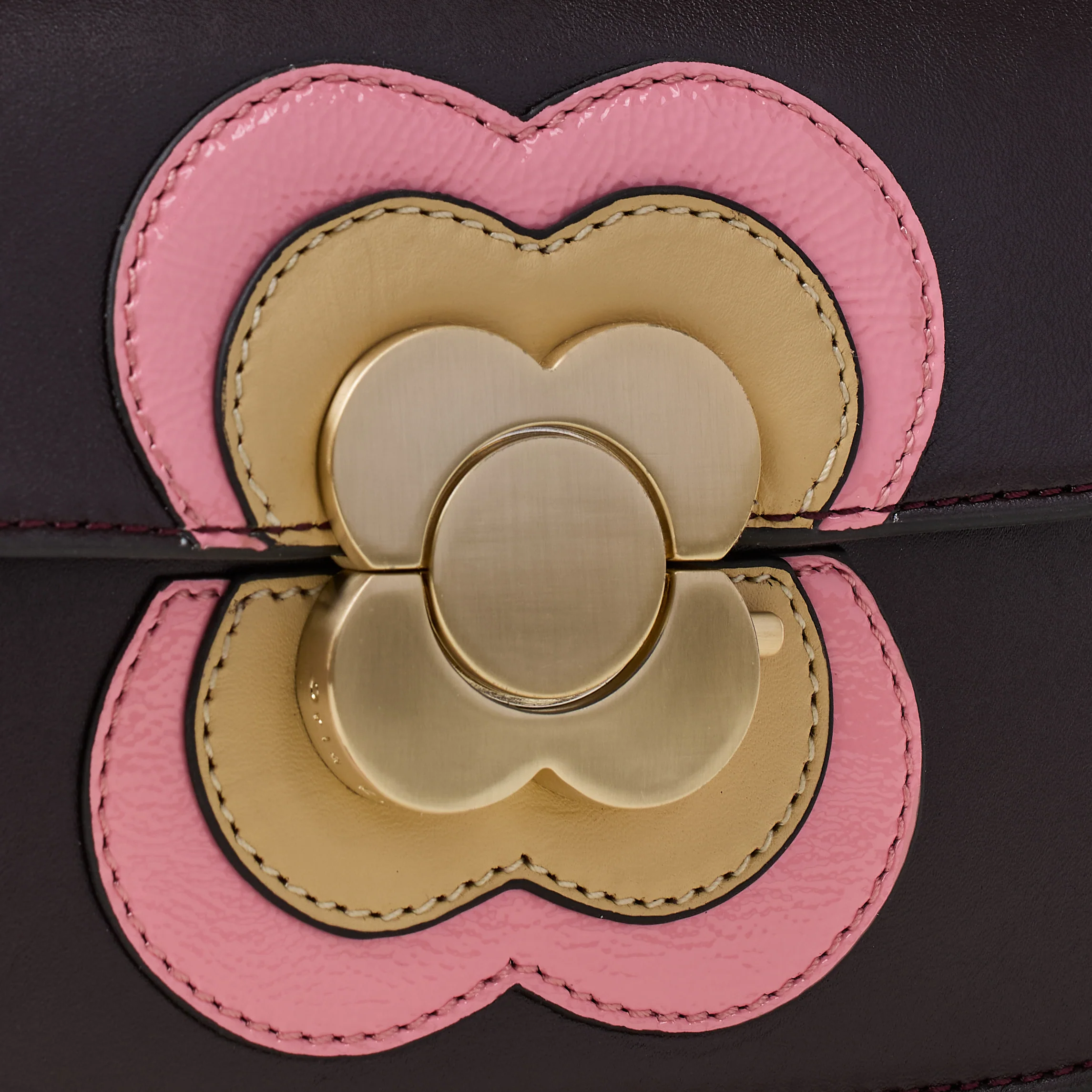 Mini Eclipse Leather Crossbody Bag - Flower Applique Burgundy - Image 7