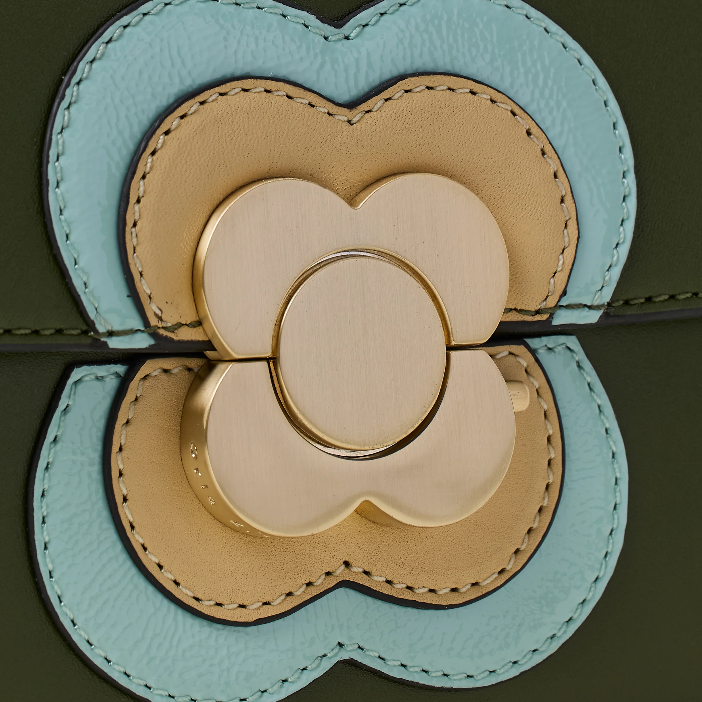 Mini Eclipse Leather Crossbody Bag - Flower Applique Forest - Image 7