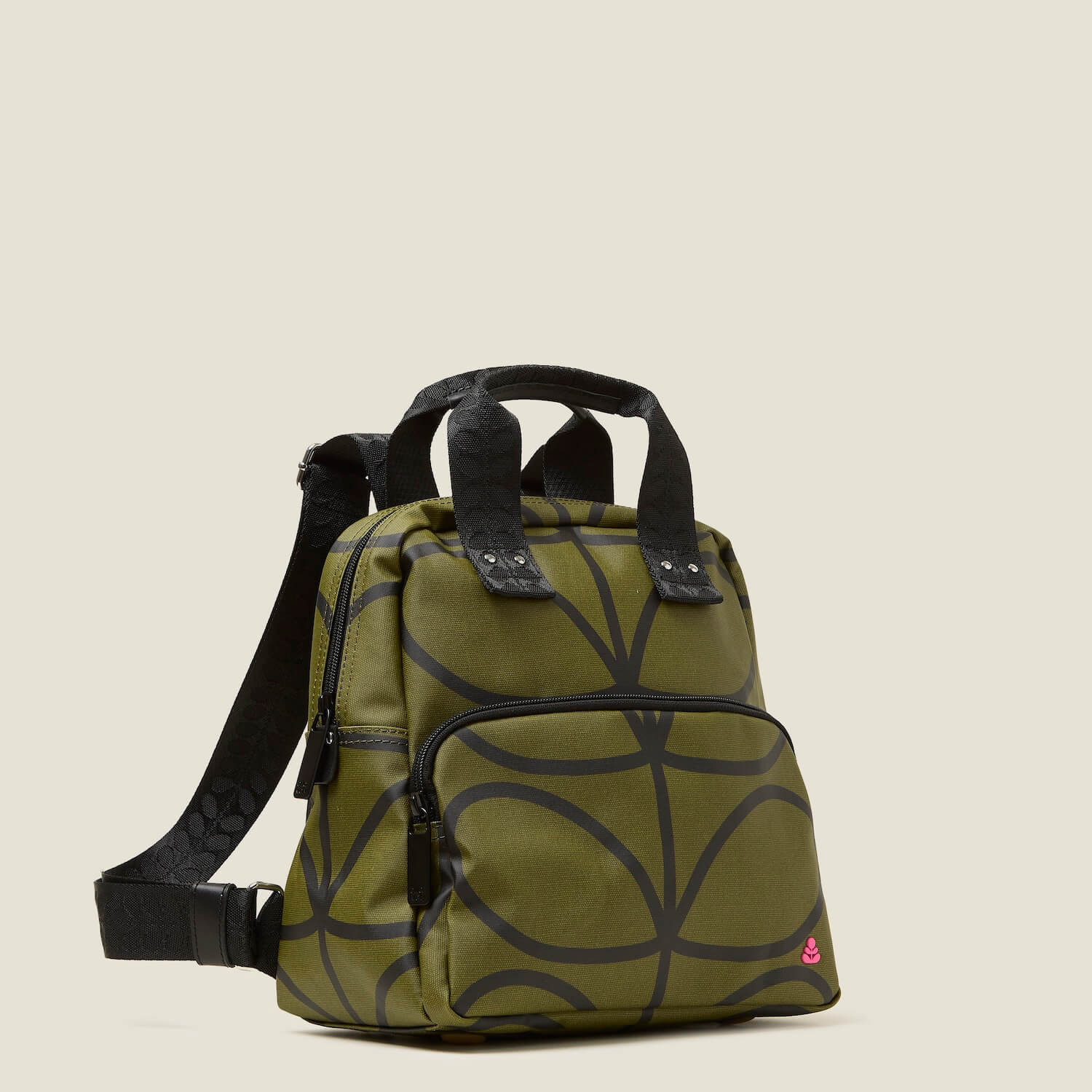 Mini Lotta Backpack - Giant Linear Stem Olive - Image 3