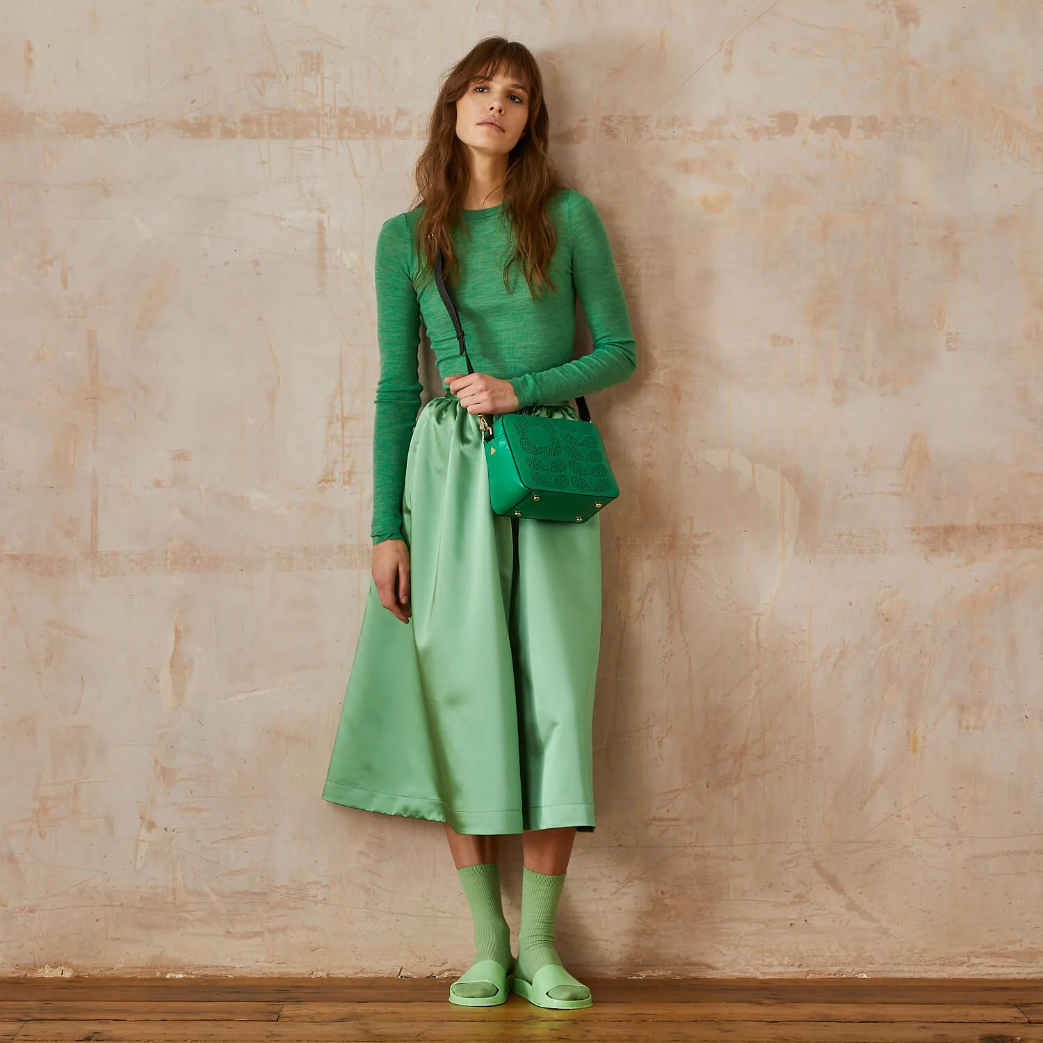 Minola Crossbody - Punched Tall Flower Green - Image 3