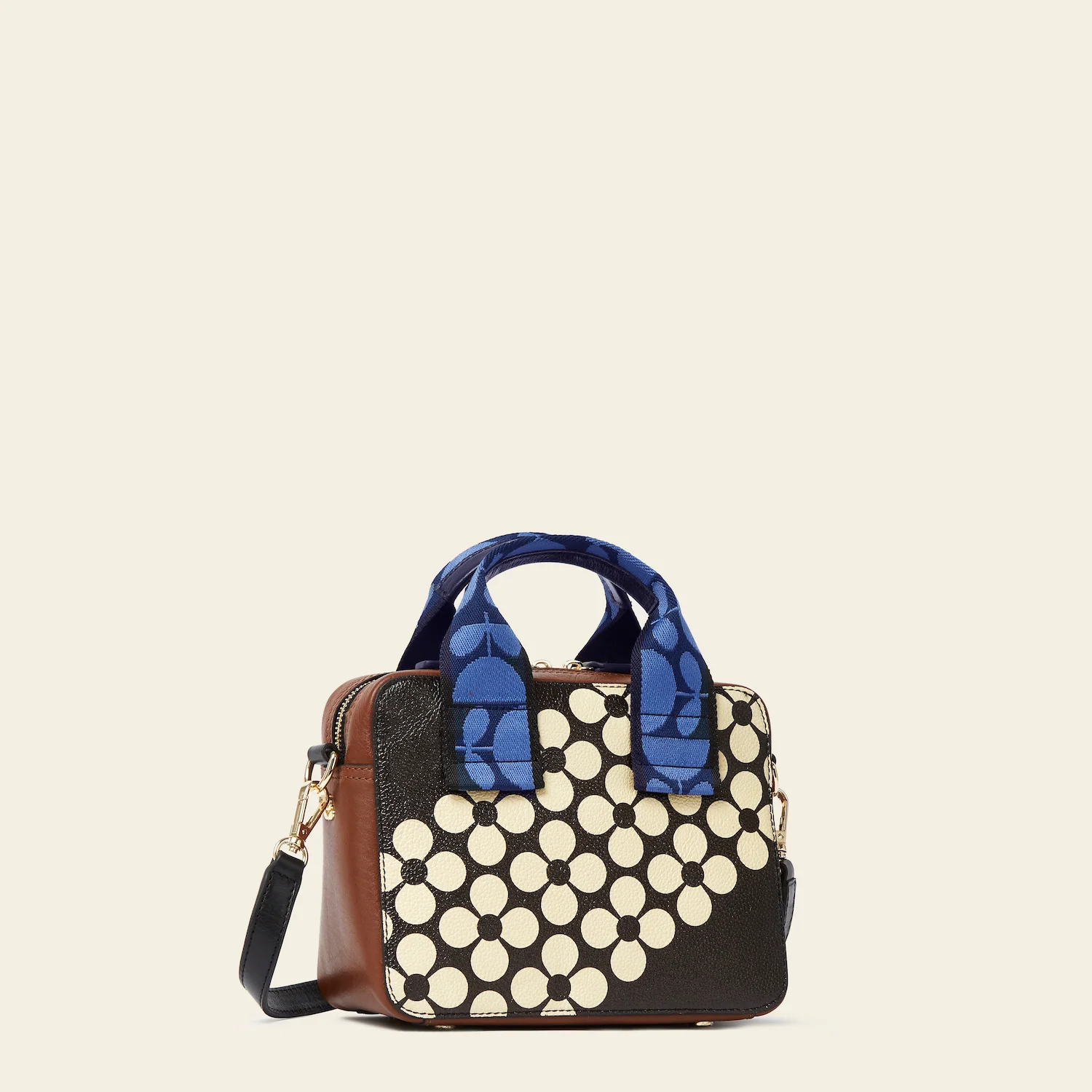 Minola Grab Crossbody - Black Cream Flower - Image 3