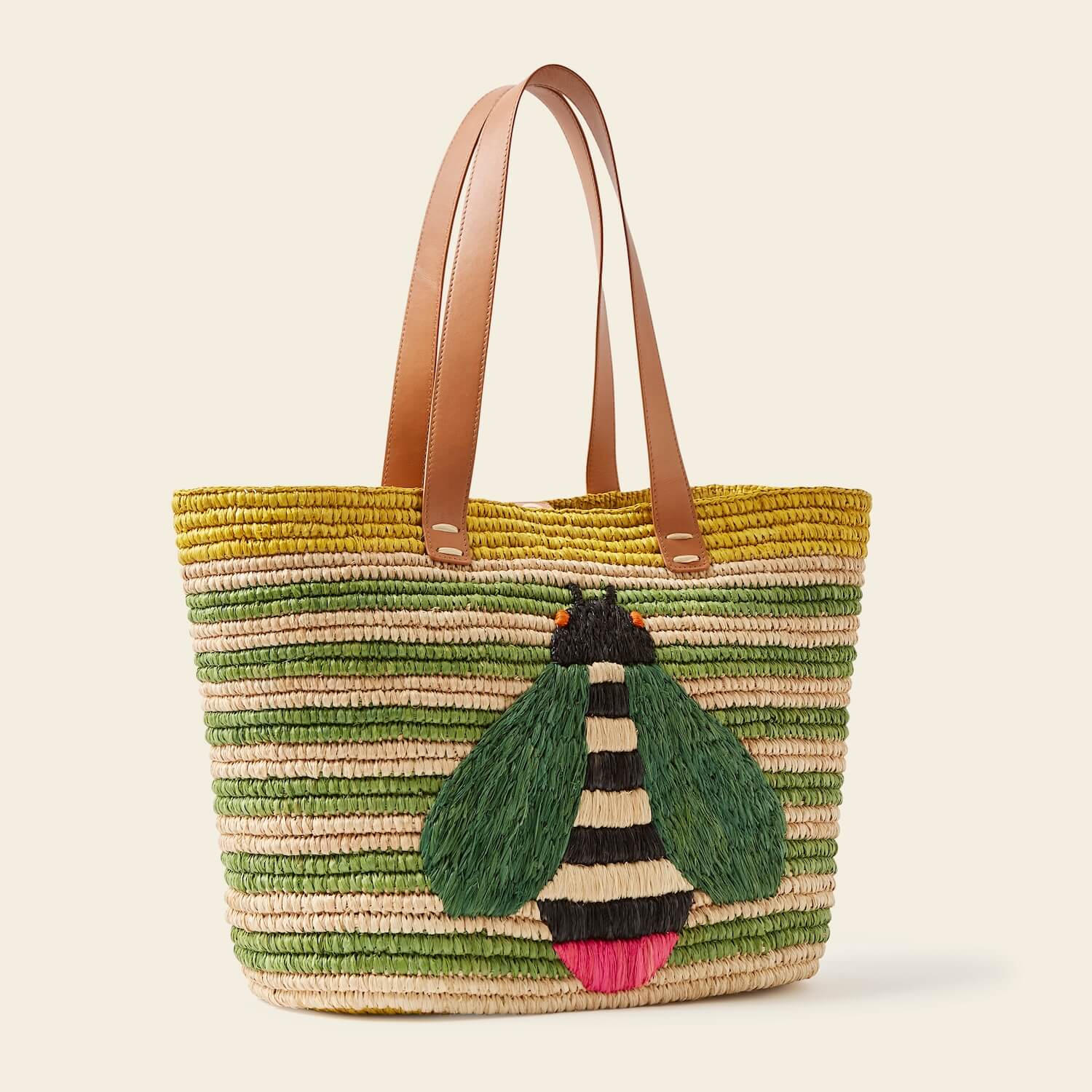 Monday Basket Bag - Bug Green Stripe - Image 3