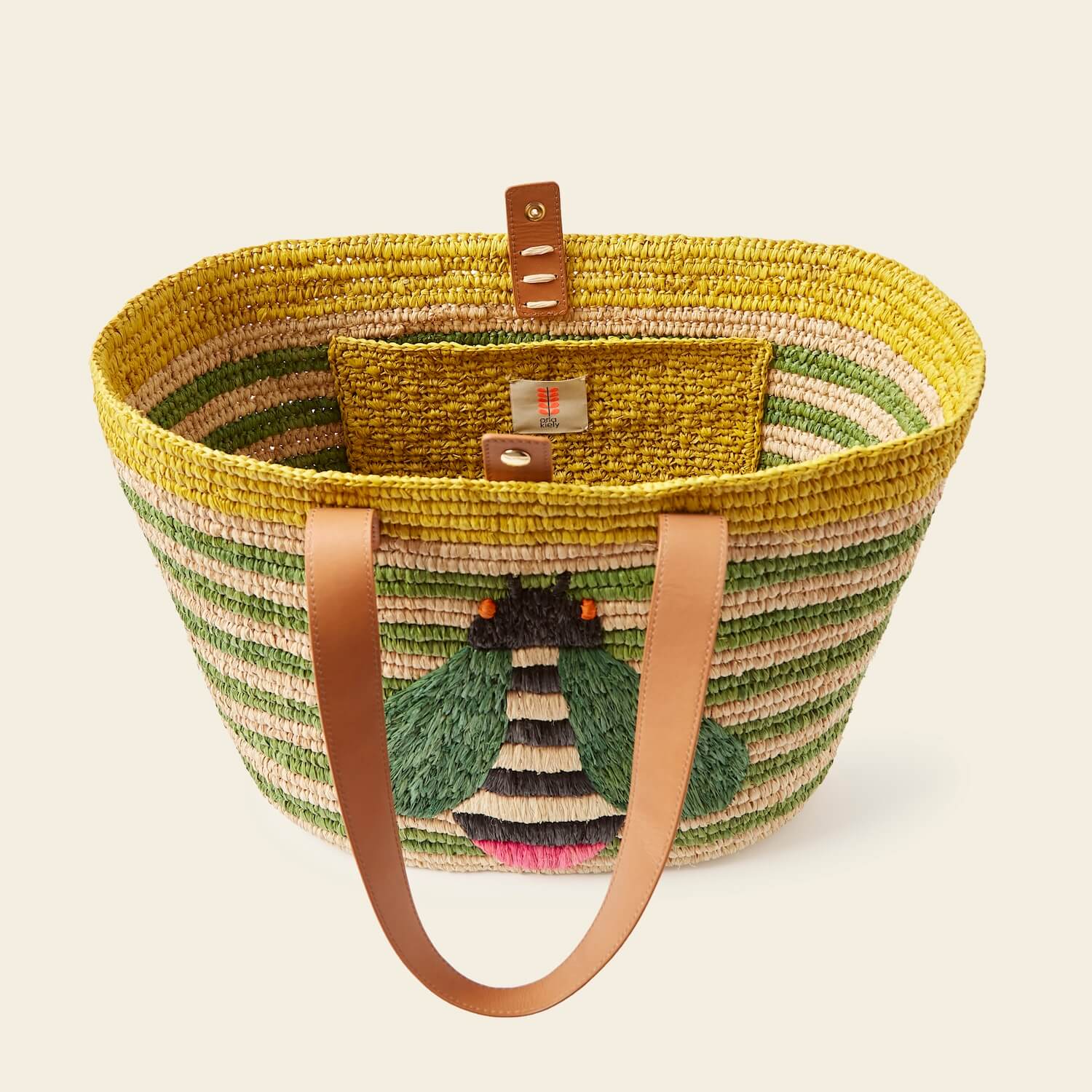 Monday Basket Bag - Bug Green Stripe - Image 5