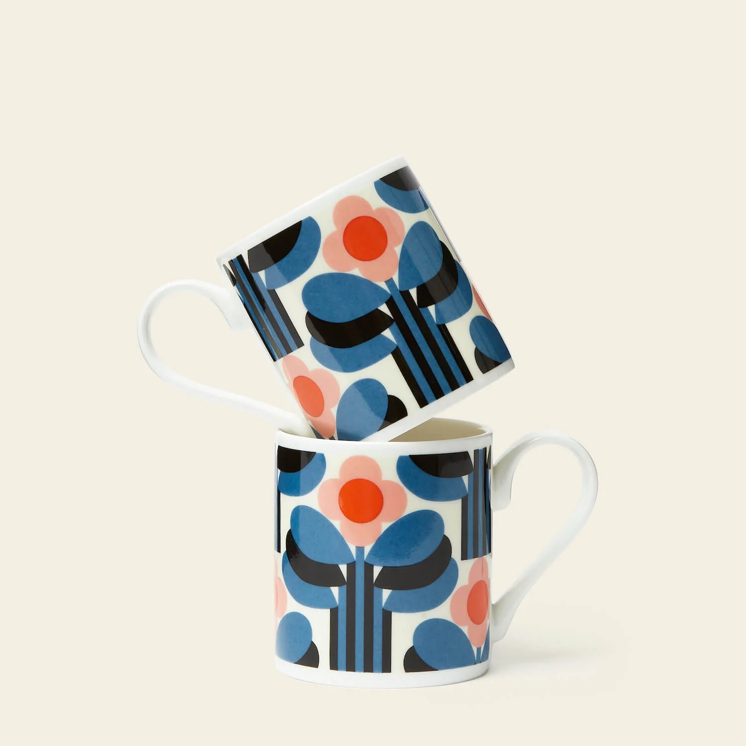Standard Mug Set of 2 - Art Deco Orange