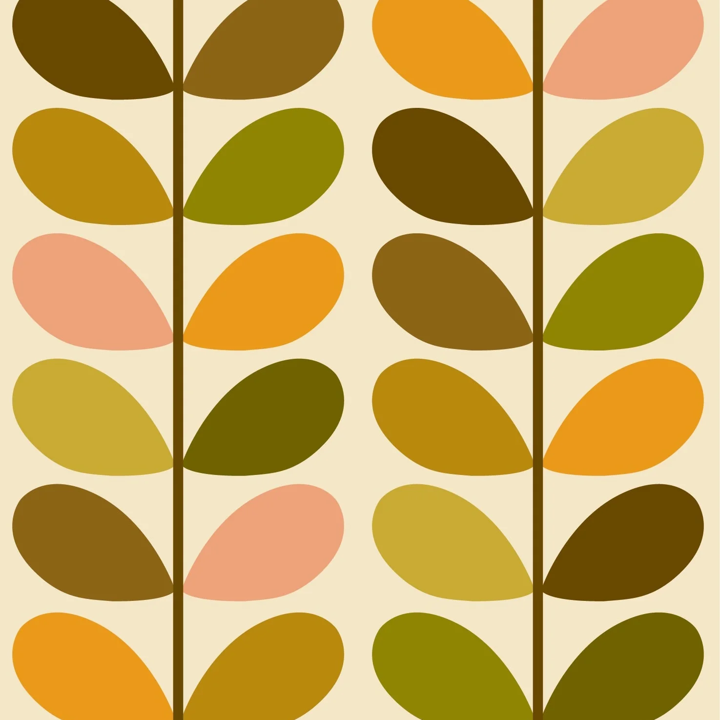 Multi Stem Retro Wallpaper - Sample
