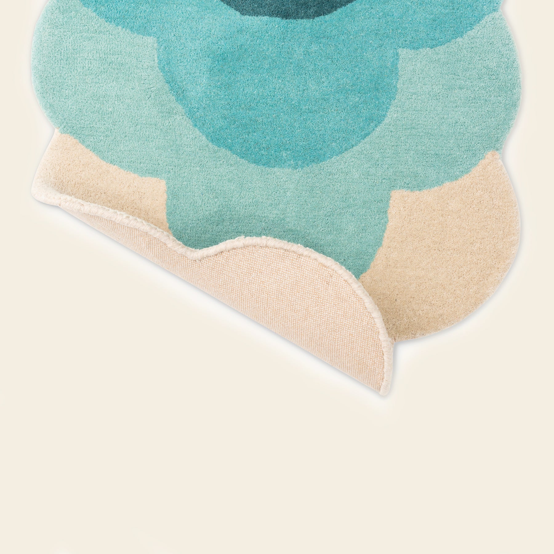 Optical Flower Teal Rug - Image 7
