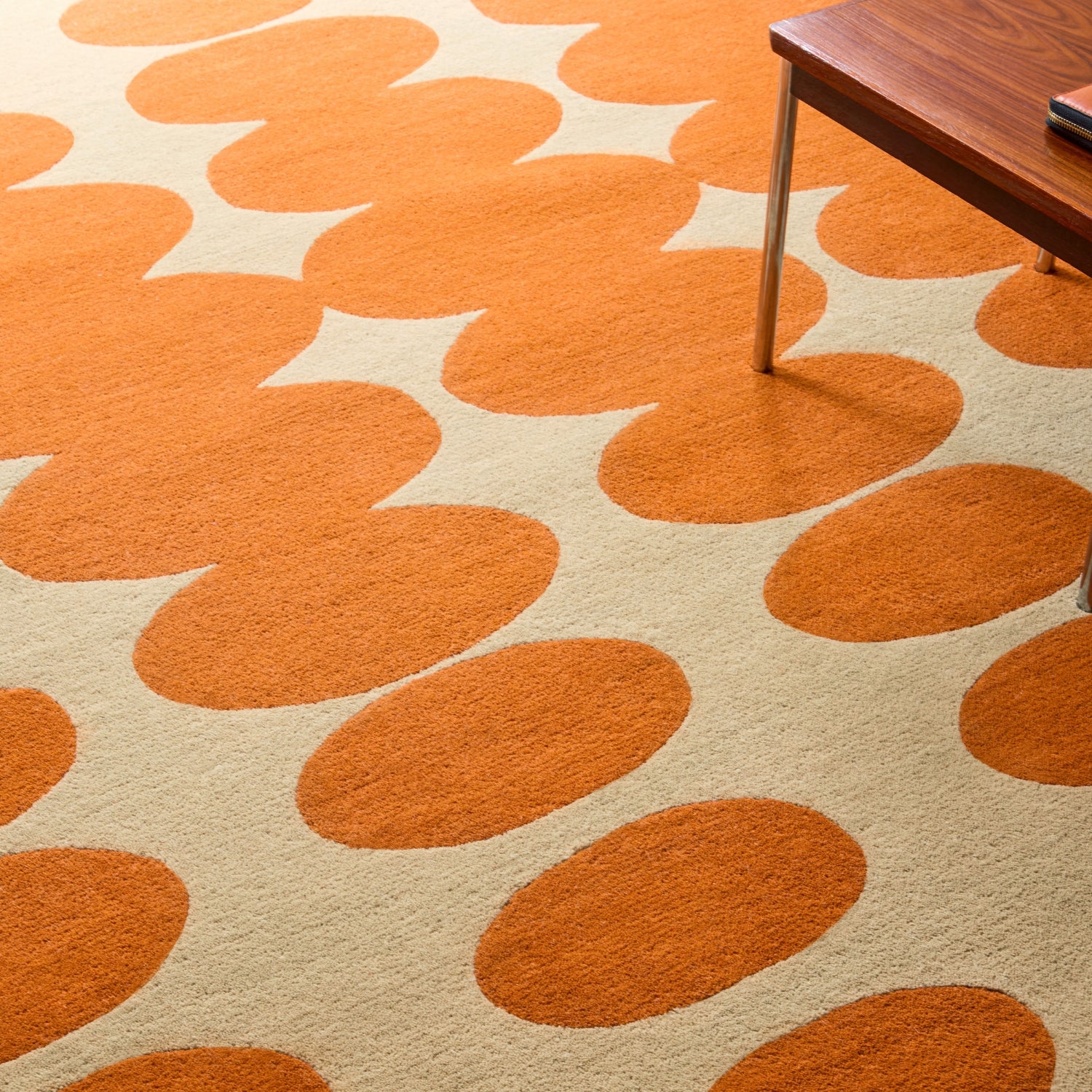 Optical Oval Rug - Orange Sand - Image 2