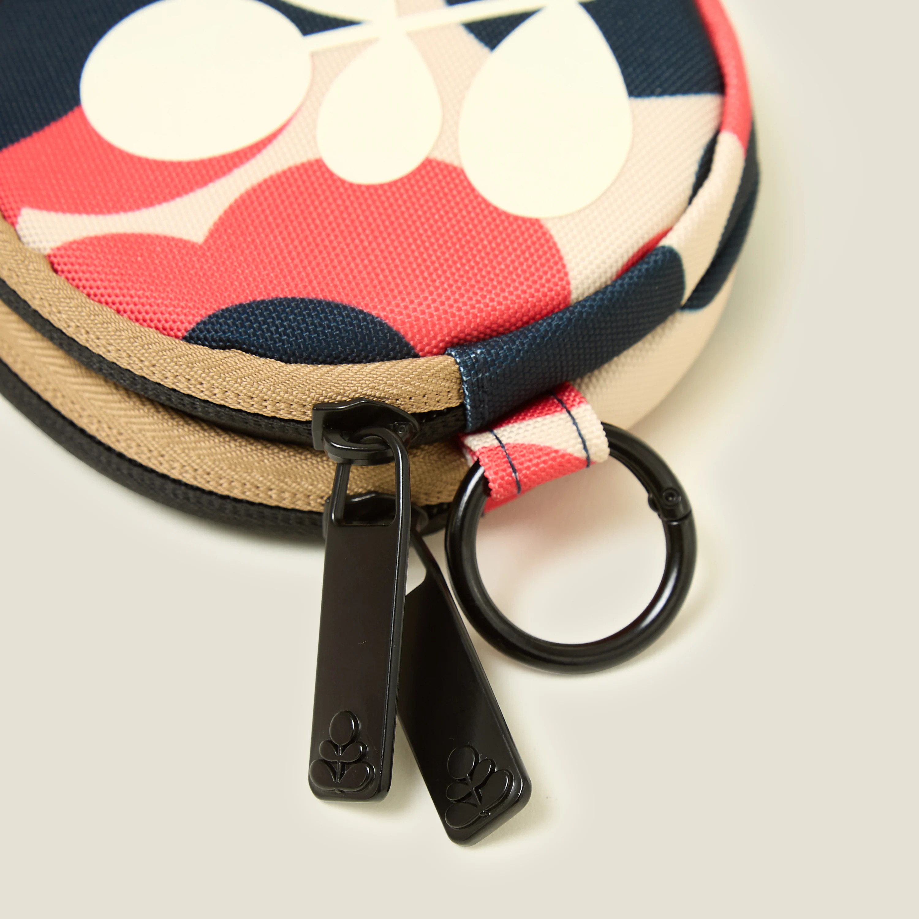 Pi Coin Purse - Floating Flower Navy Red - Image 4