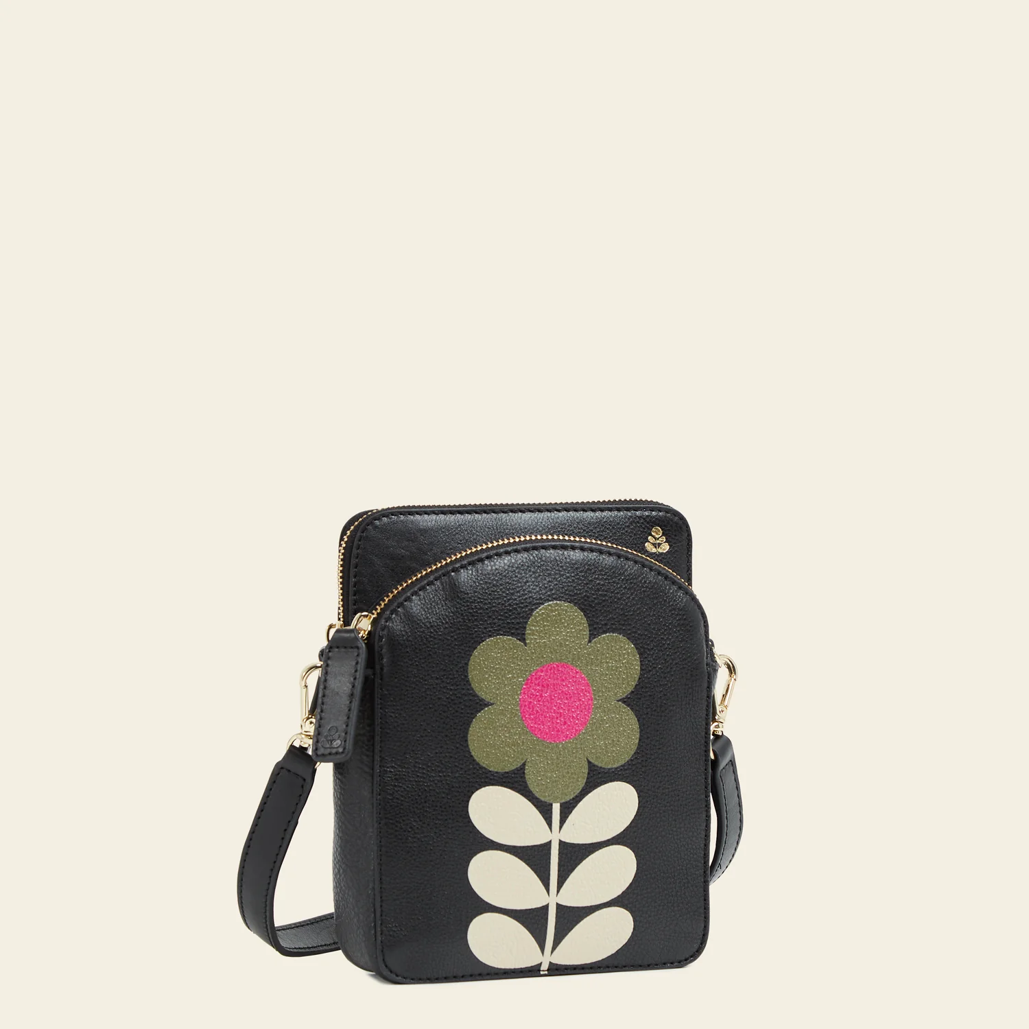 Portia Tall Crossbody - Black Daisy Stem - Image 3
