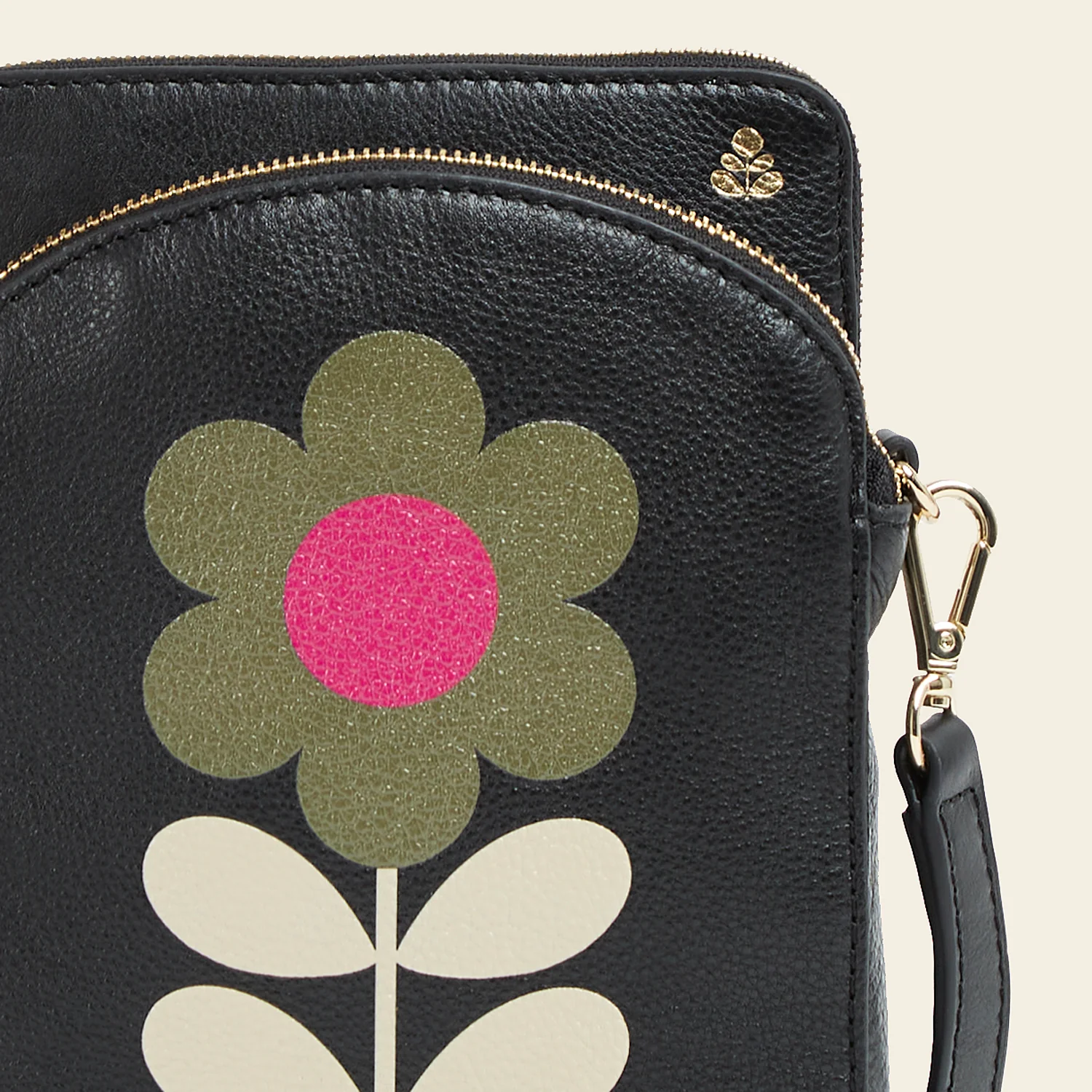 Portia Tall Crossbody - Black Daisy Stem - Image 6