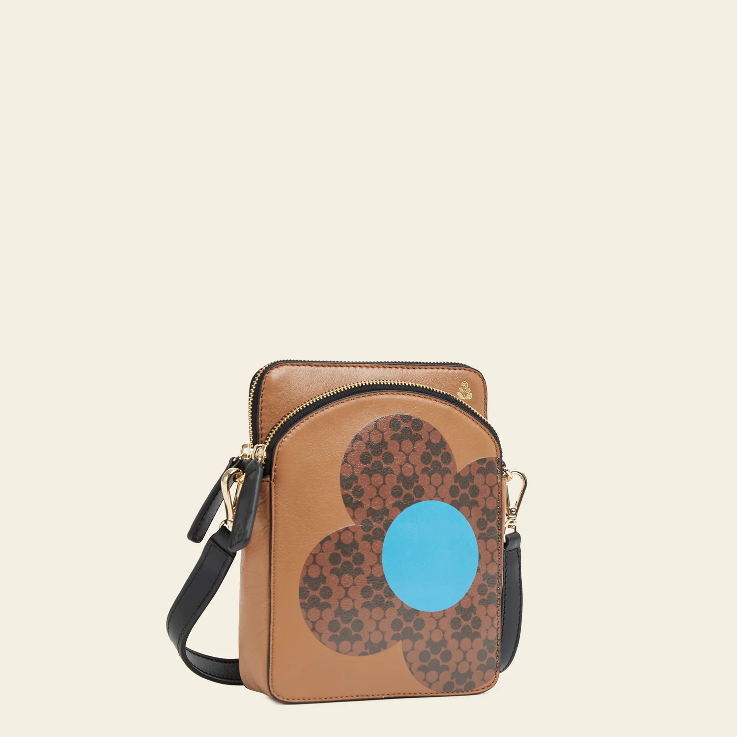 Portia Tall Crossbody - Tan Floating Flower - Image 3