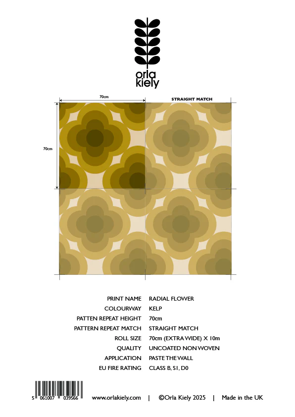 Radial Flower Kelp Wallpaper Sample - Image 2