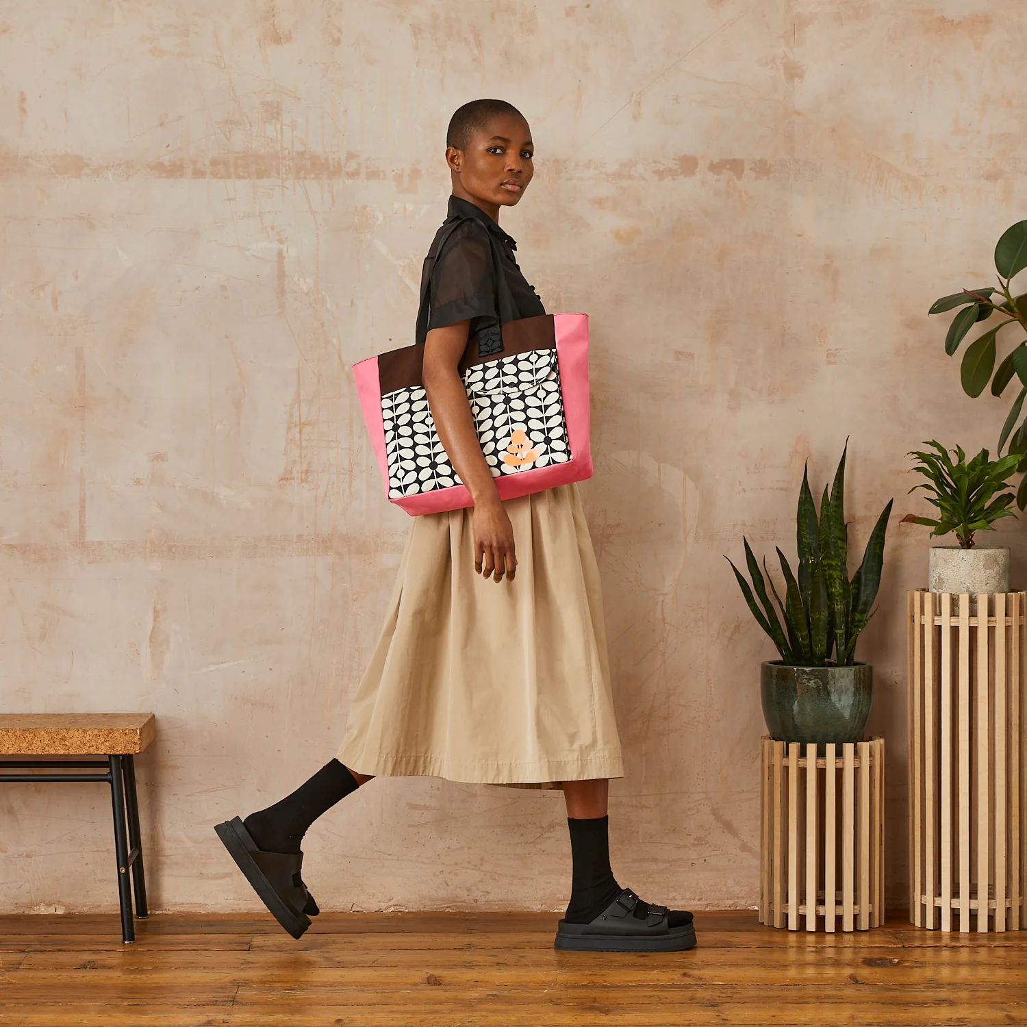 Rhombus Tote - Sixties Stem Jet Colour Block - Image 2