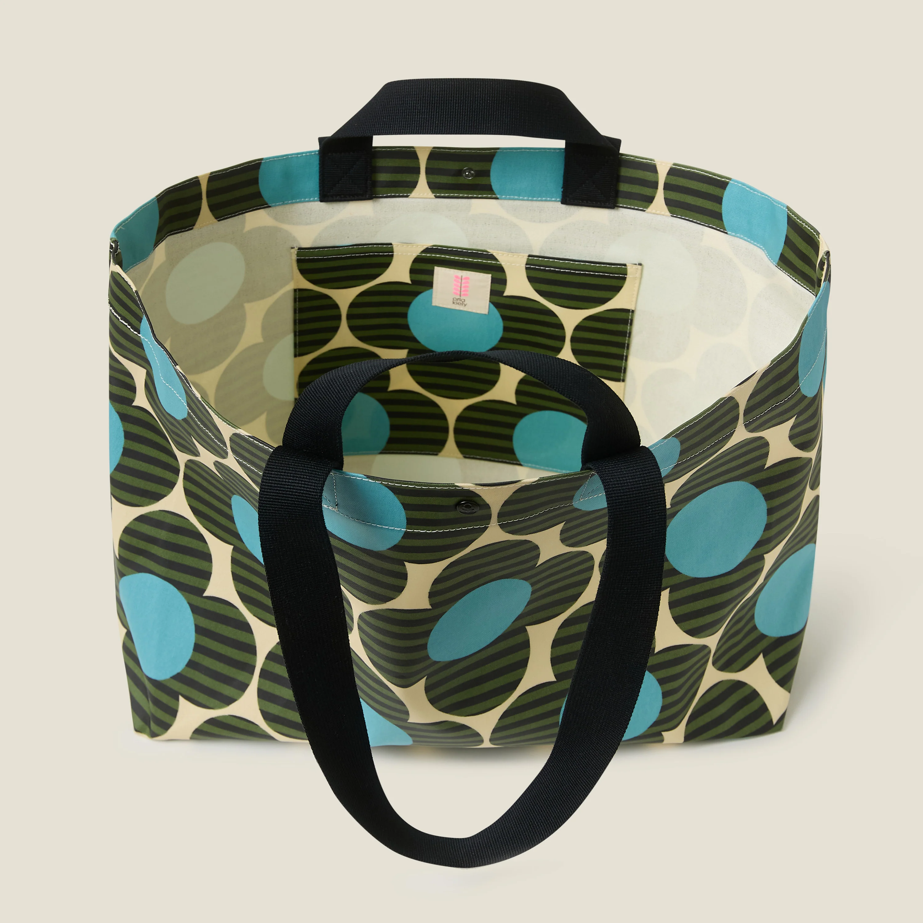 Roll Out Large Tote - Stripe Flower Spot Calypso - Image 4