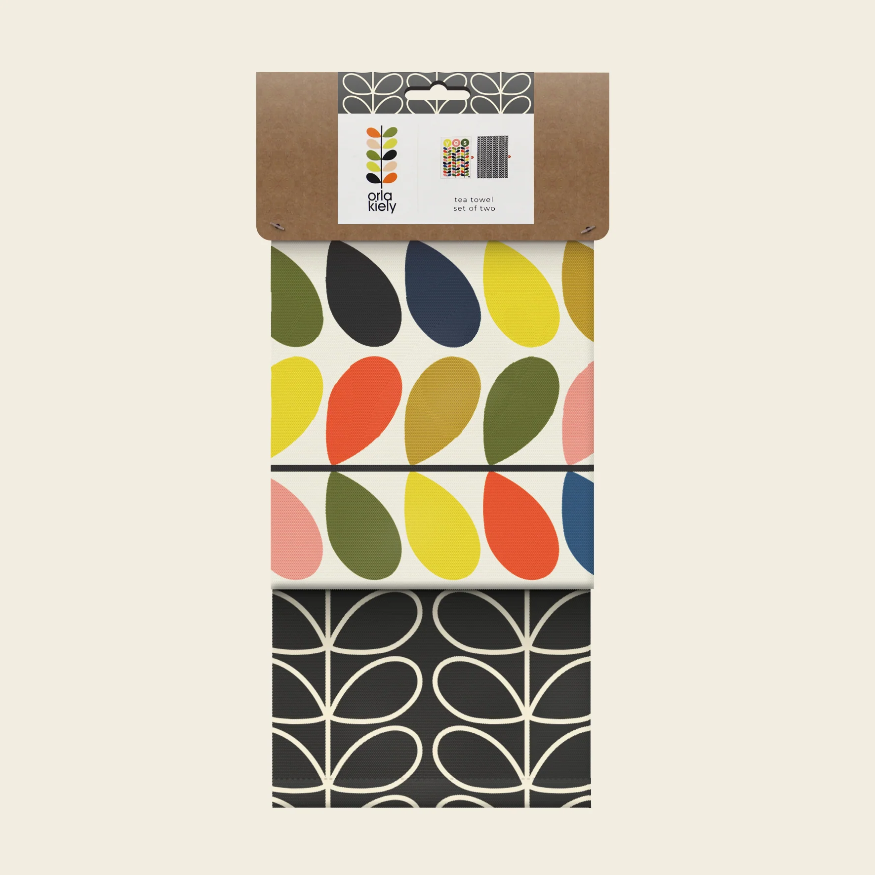 Set of 2 Tea Towels - Yes/ Linear Stem - Image 2