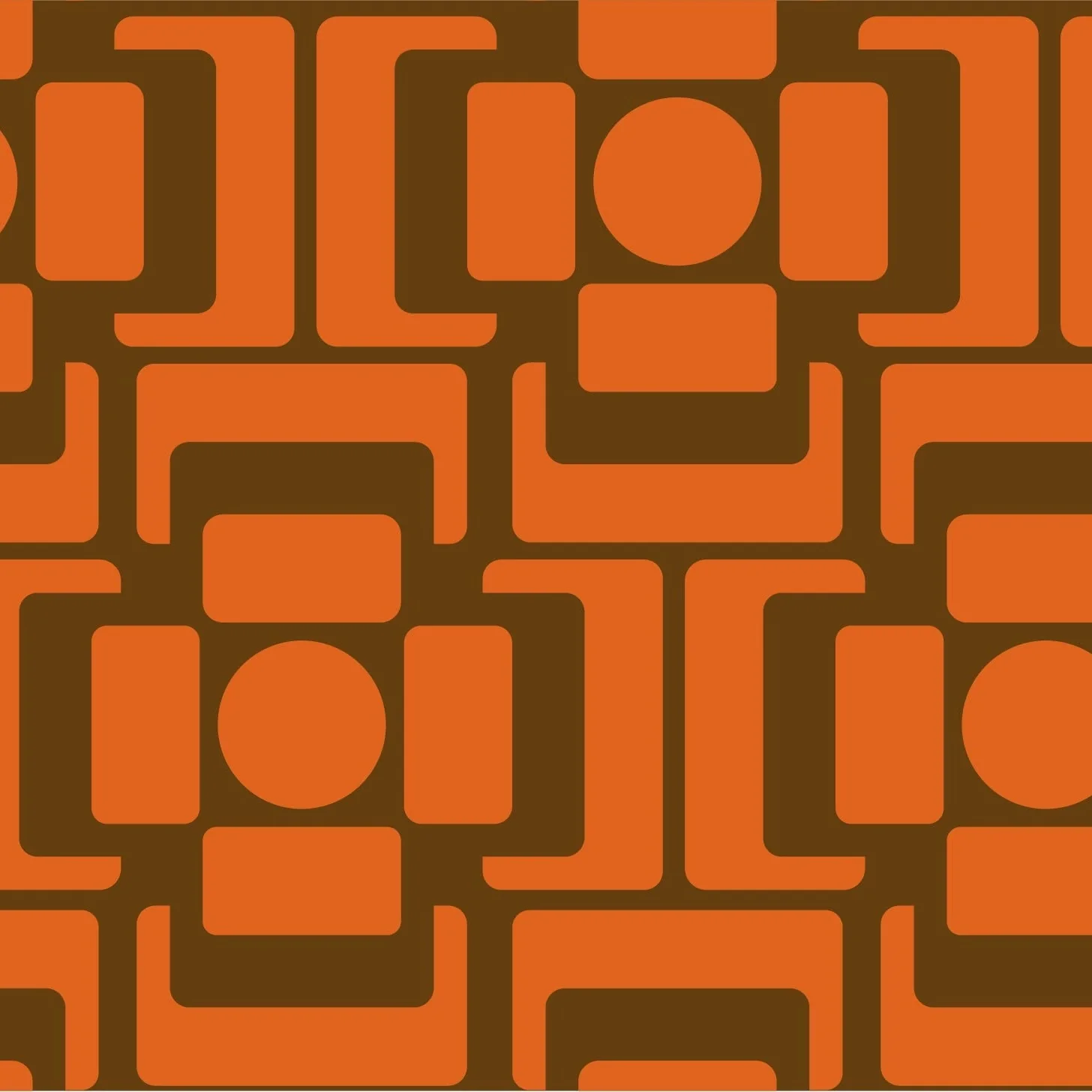 Seventies Square Flower Autumn Wallpaper - Image 2