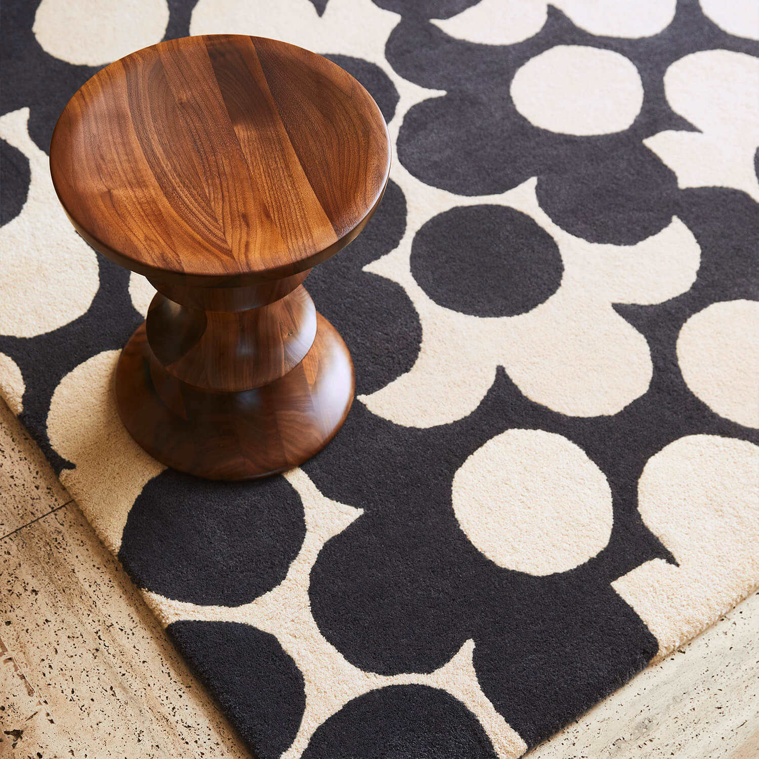 Slate Puzzle Flower Rug - Image 4