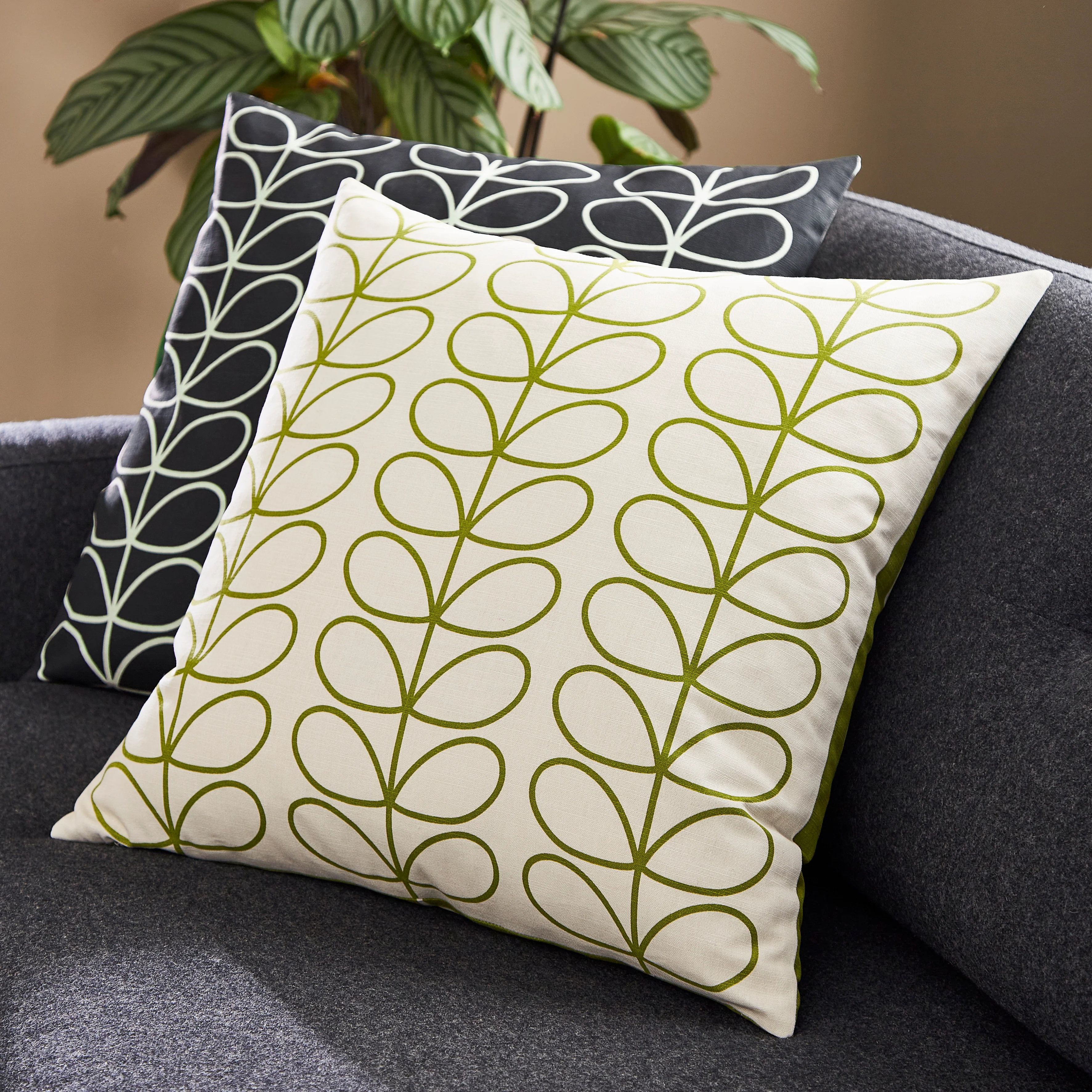 Small Linear Stem Cushion - Monochrome - Image 2