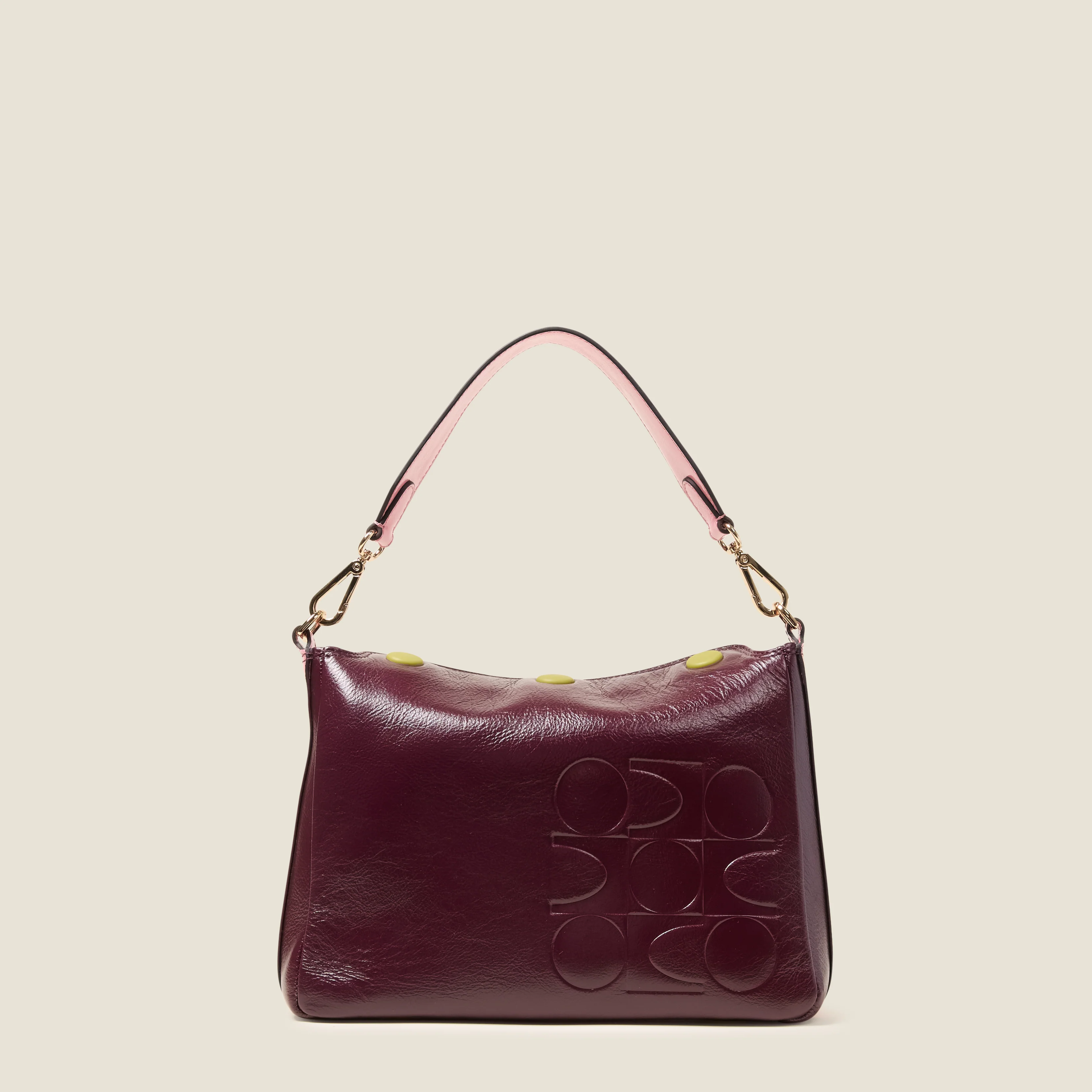 Small Softie Leather Shoulder Bag - OK Colourblock Burgundy - Image 3