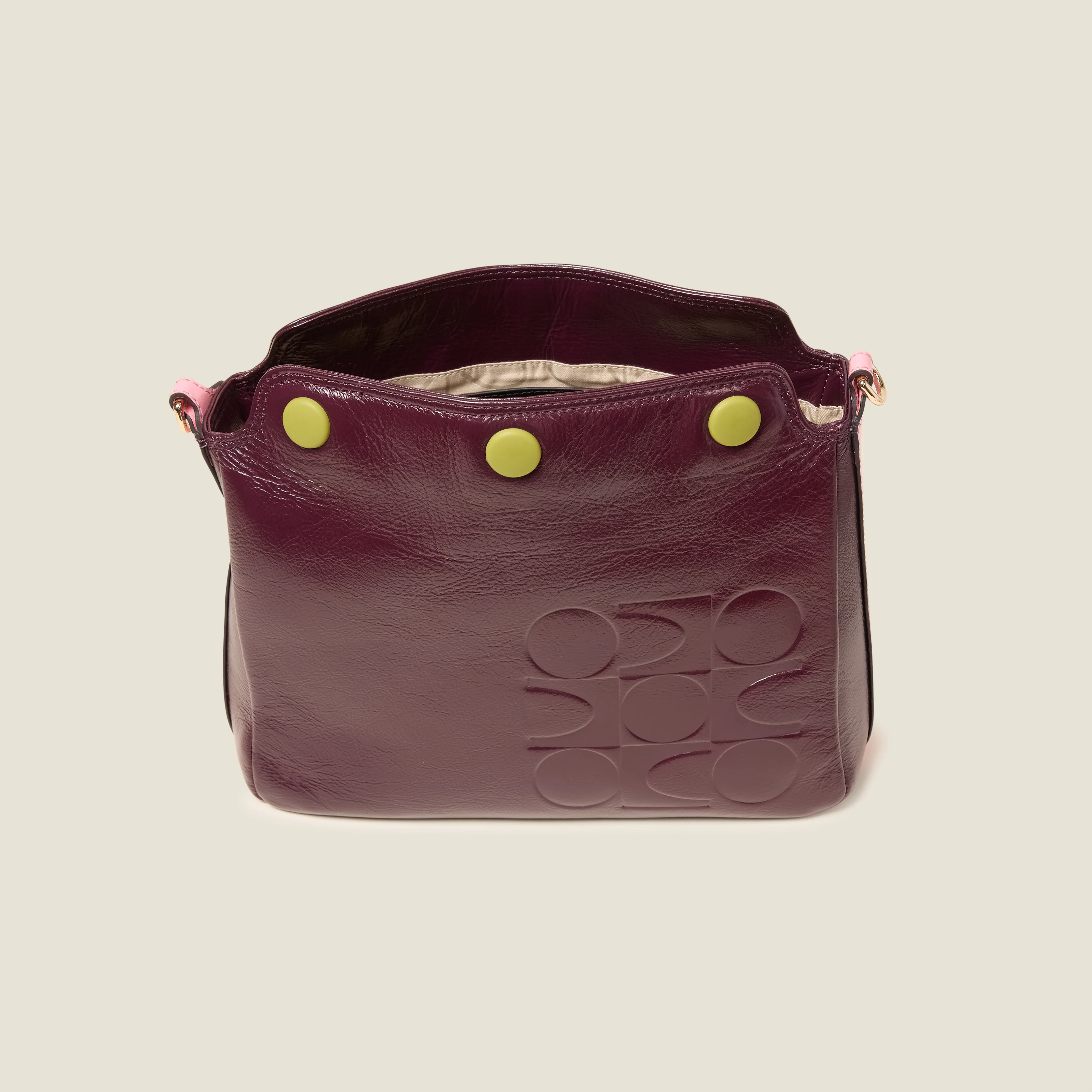 Small Softie Leather Shoulder Bag - OK Colourblock Burgundy - Image 6