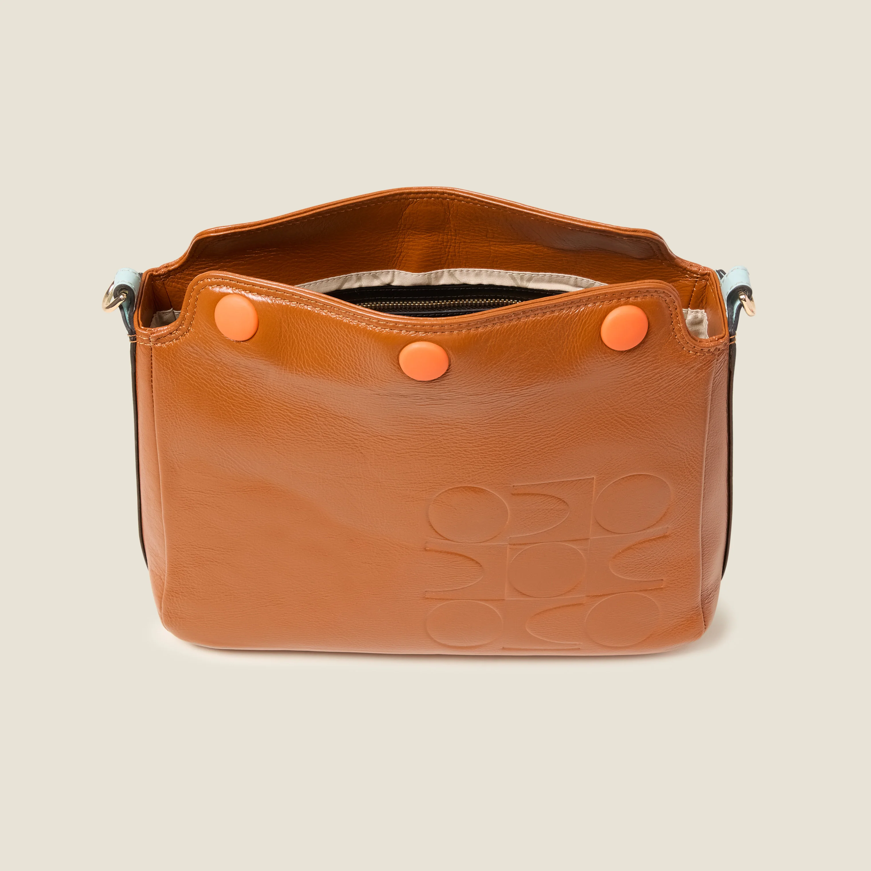 Small Softie Leather Shoulder Bag - OK Colourblock Sienna - Image 5