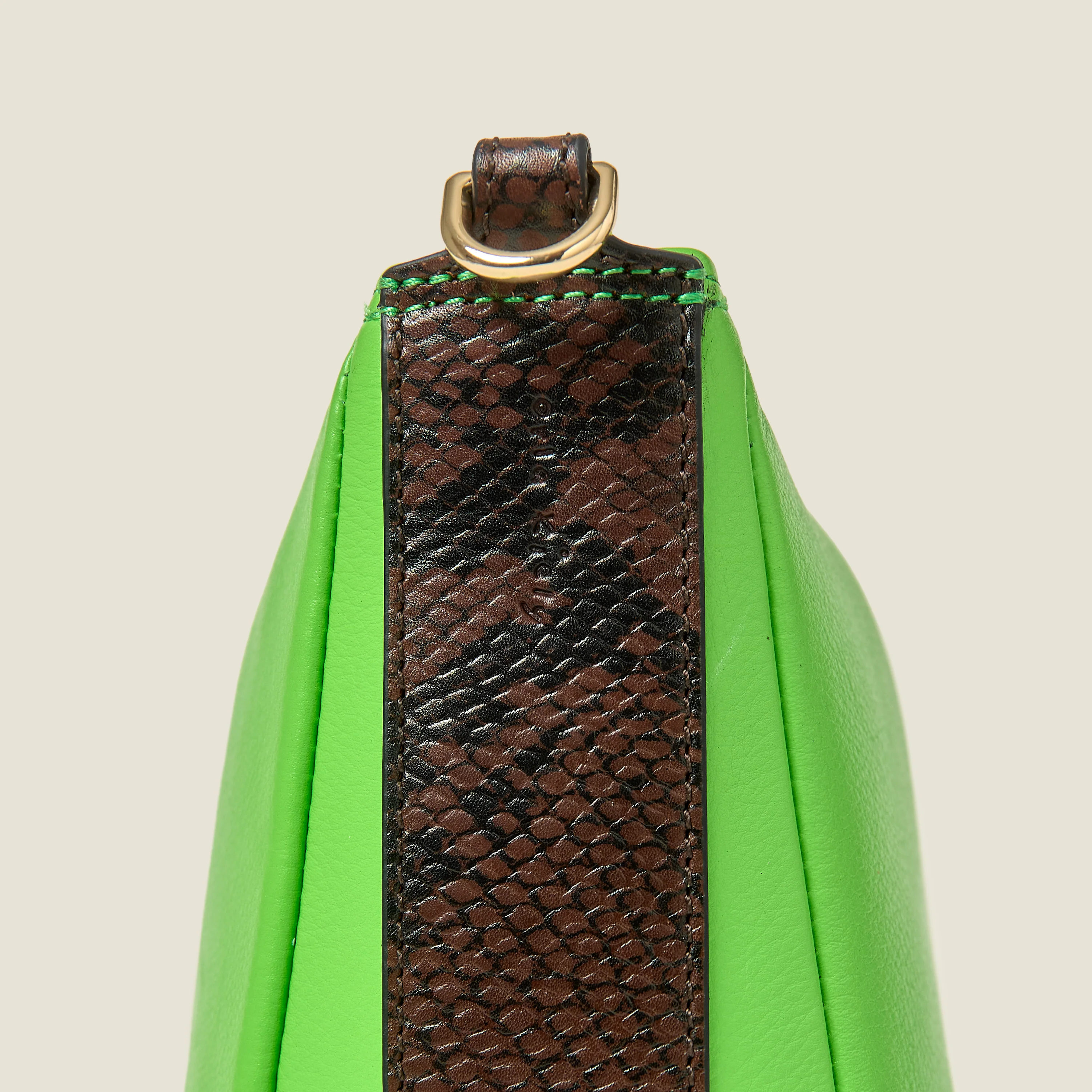 Small Softie Leather Shoulder Bag - Lawn Green - Image 7