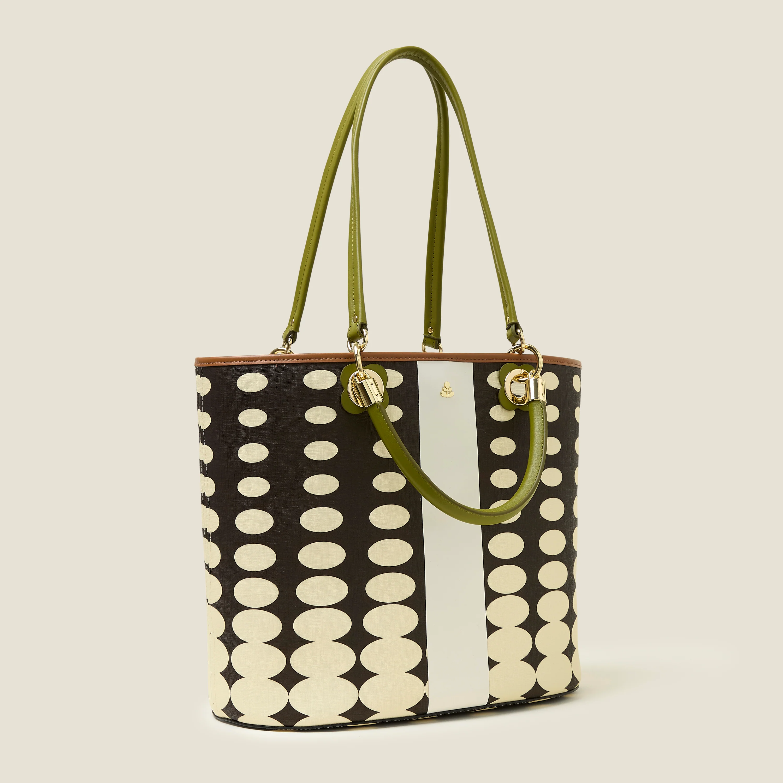 Smile Tote - Optical Oval Mocha - Image 3