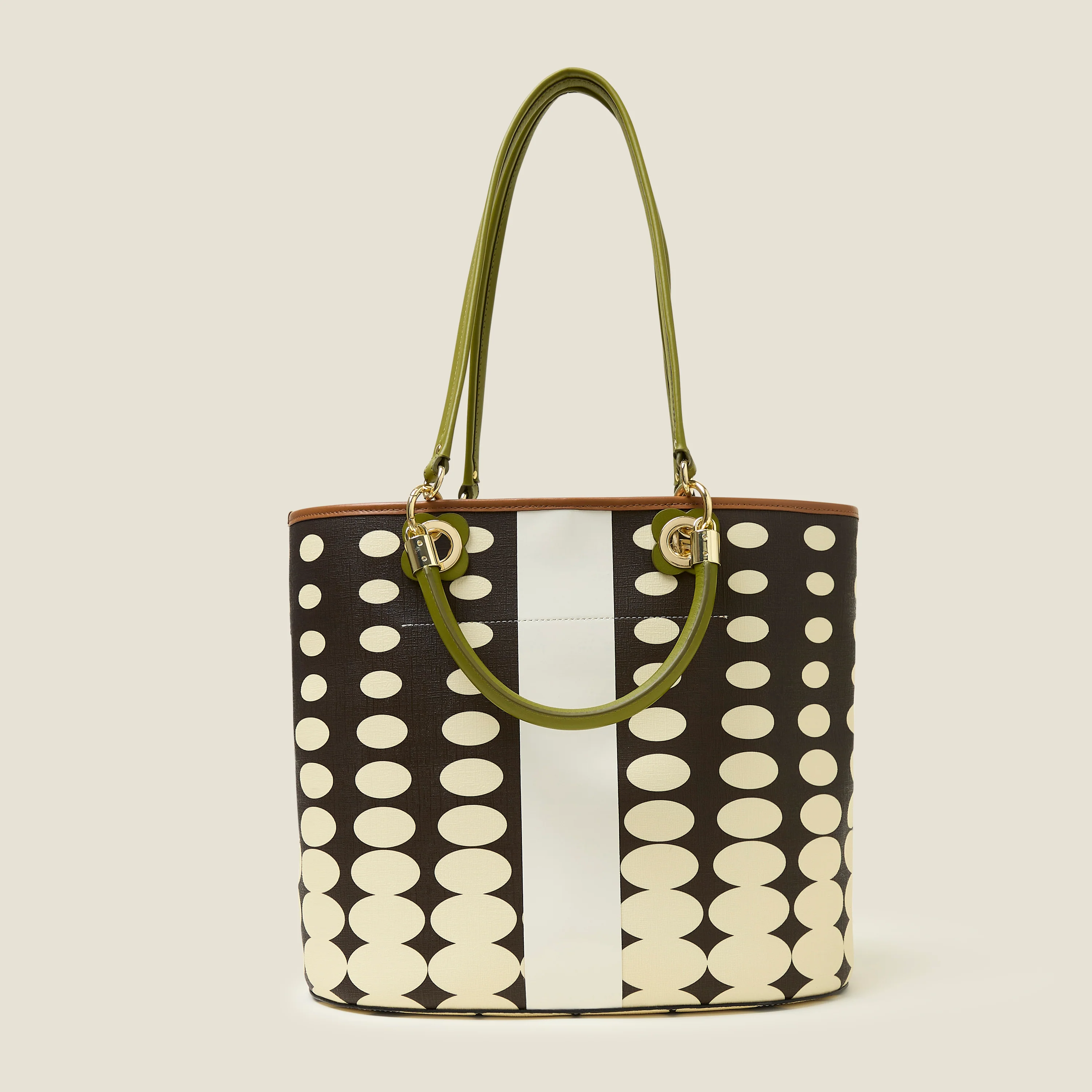 Smile Tote - Optical Oval Mocha - Image 4