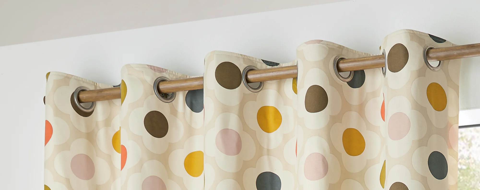 Spot Flower Blackout Lined Eyelet Curtains Summer - Image 3