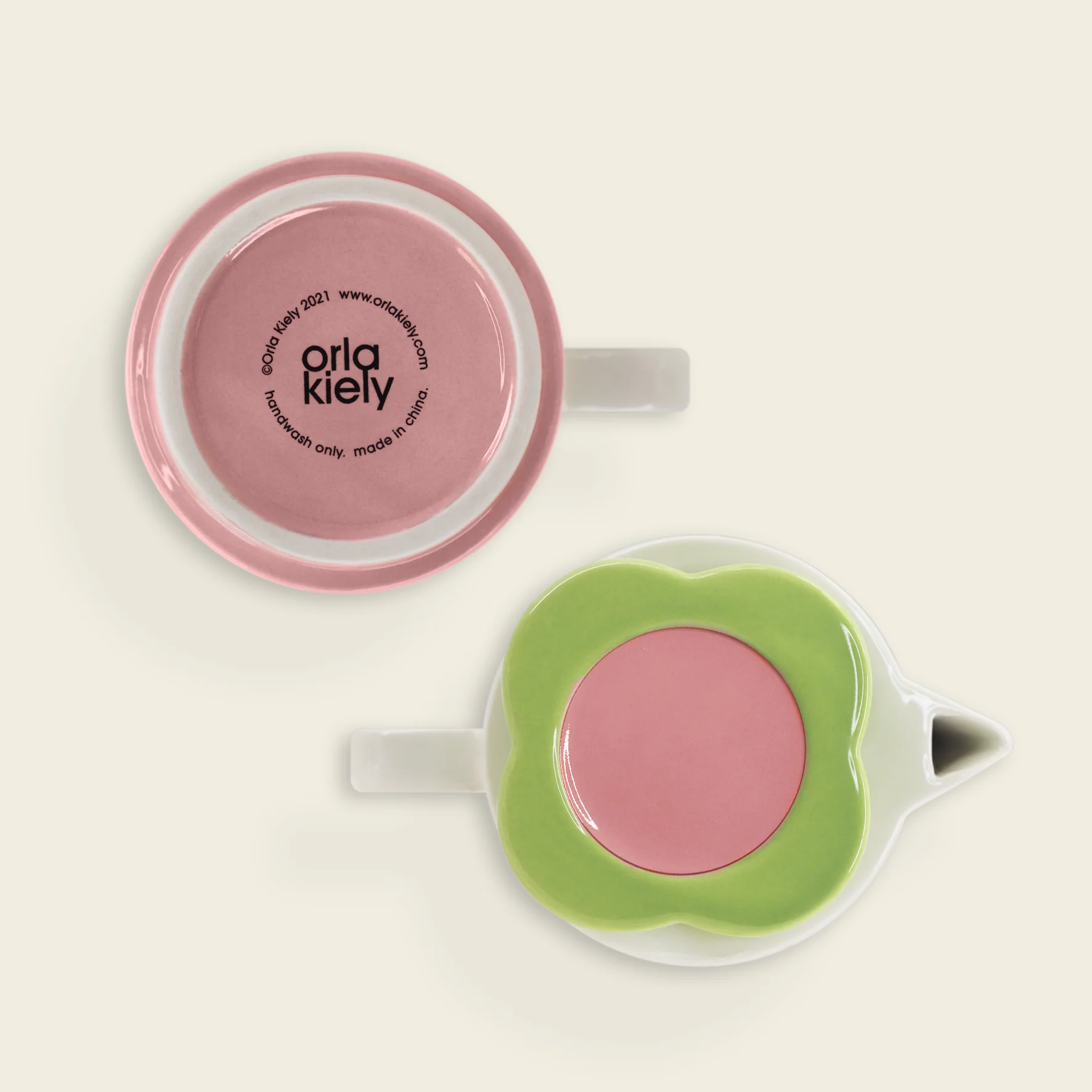 Stackable Tea Set for One - Block Flower Fern - Image 3