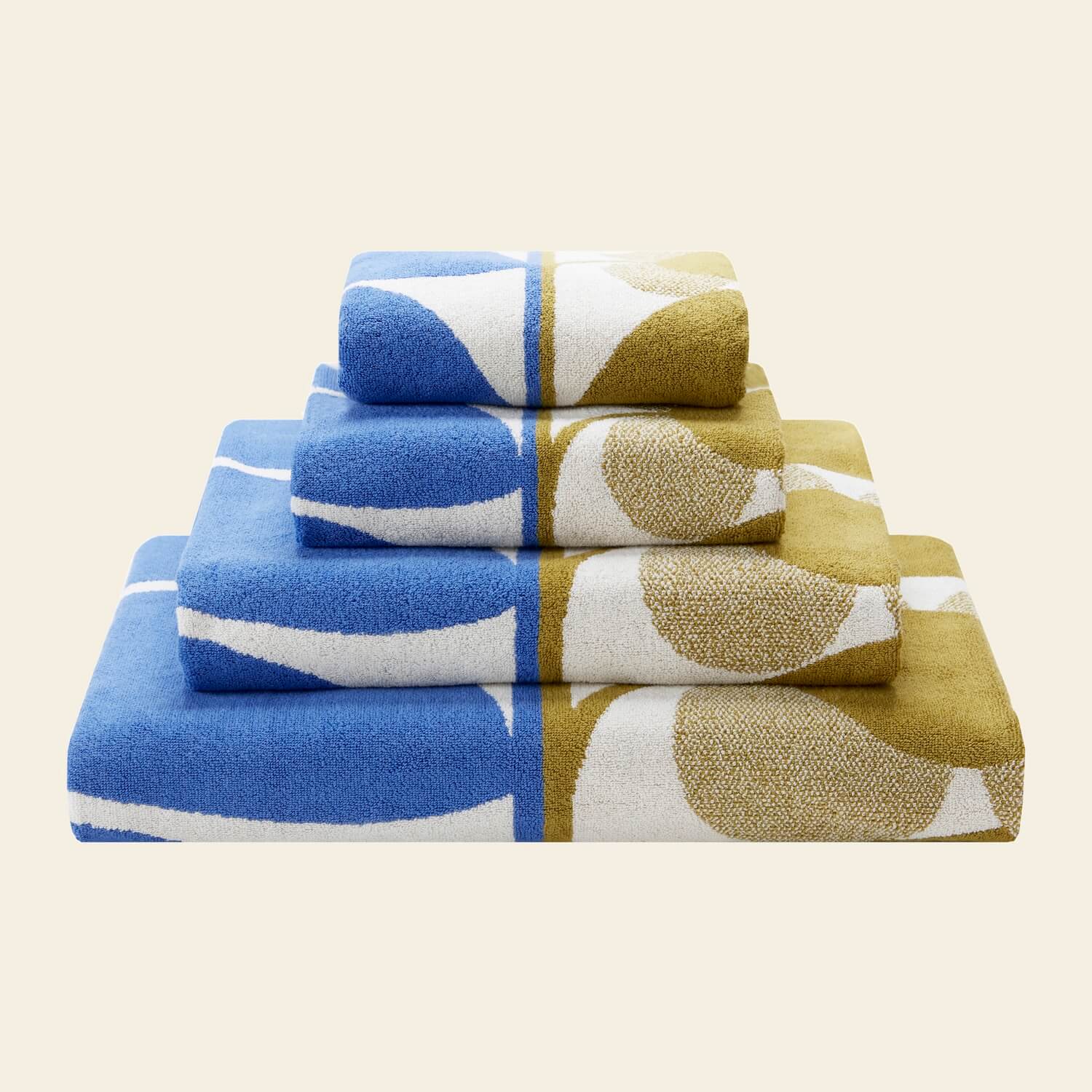 Stem Bloom Duo Towels - Blue and Fawn - Image 8