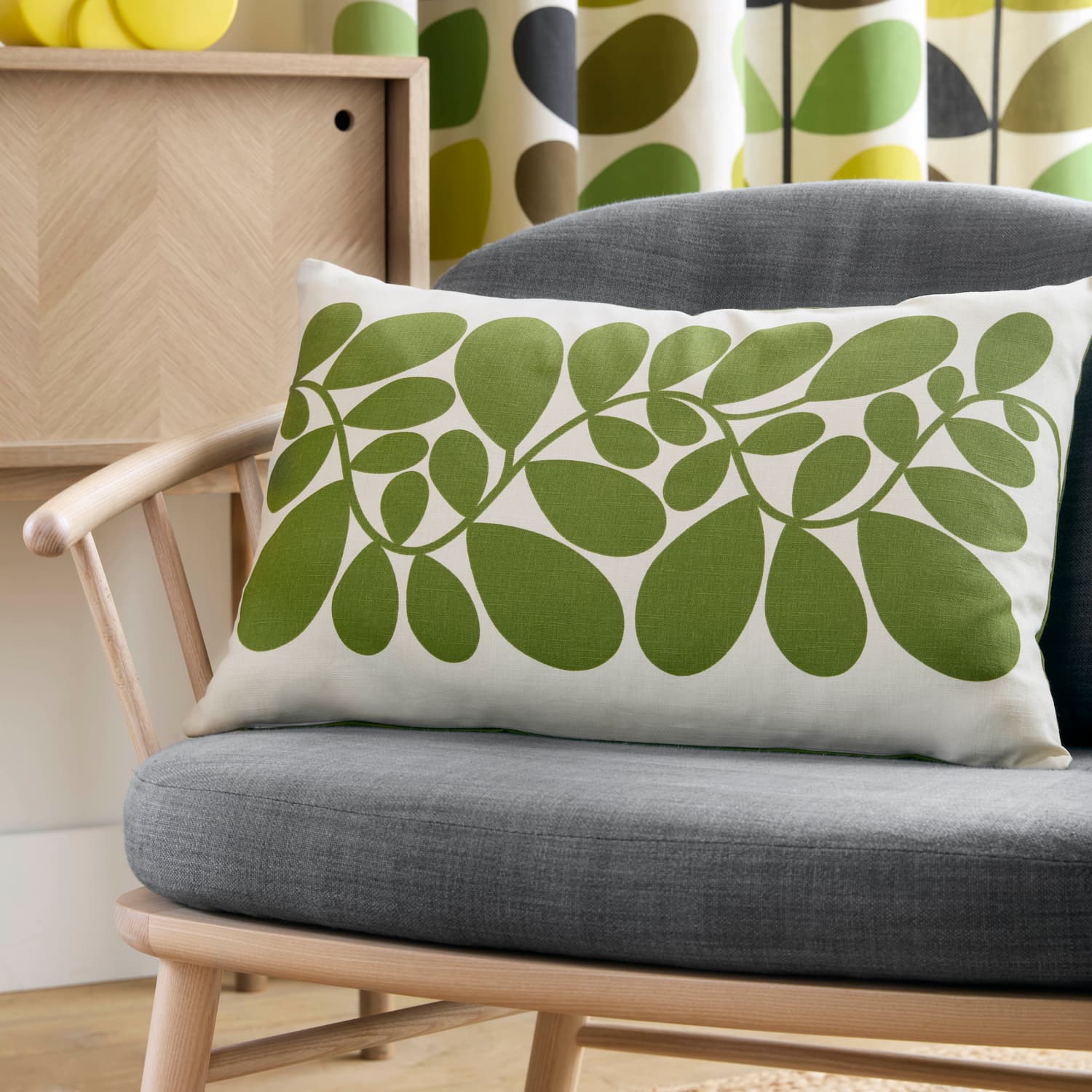 Sycamore Stripe Cushion - Dill Green - Image 2