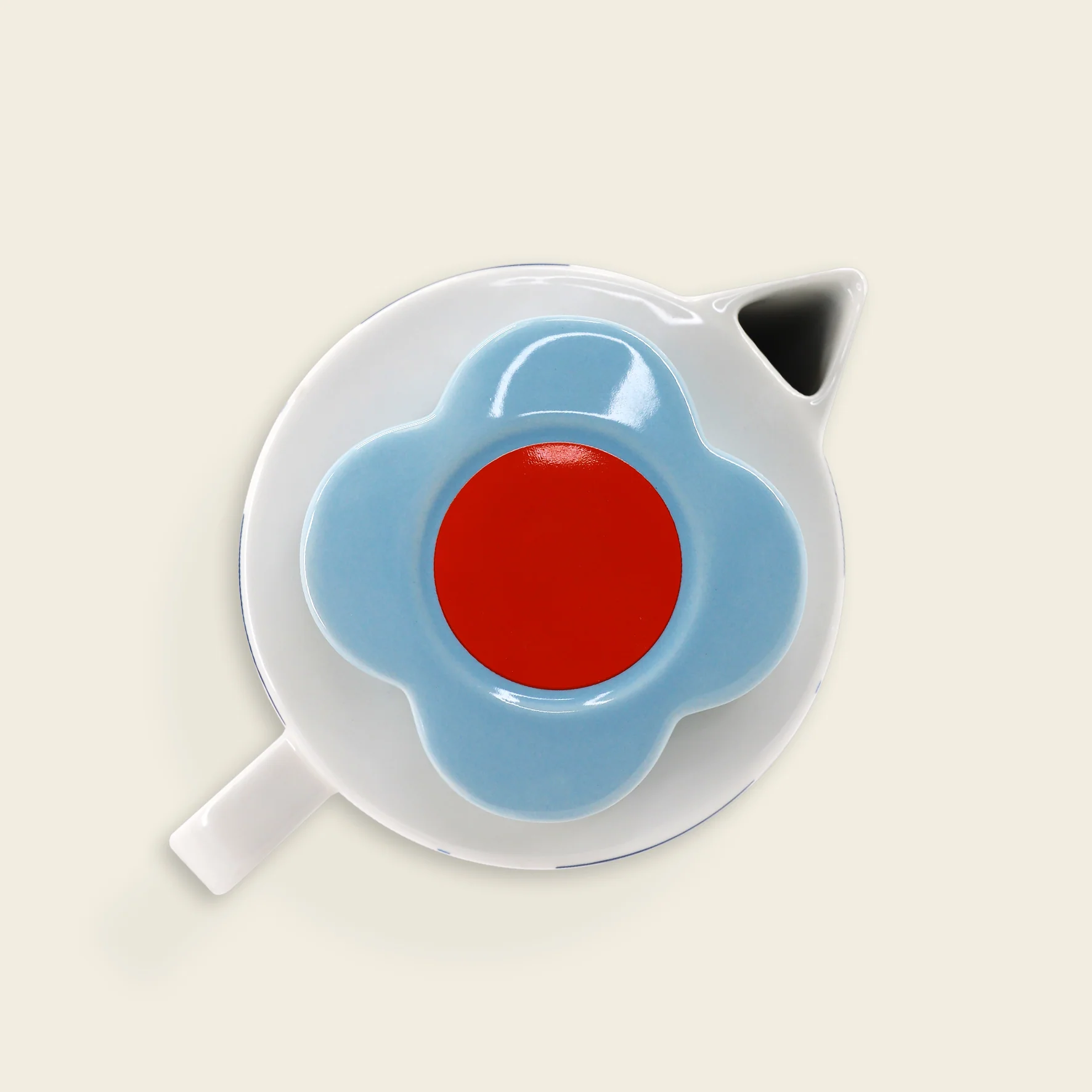 Tea Pot - Block Flower Navy - Image 3
