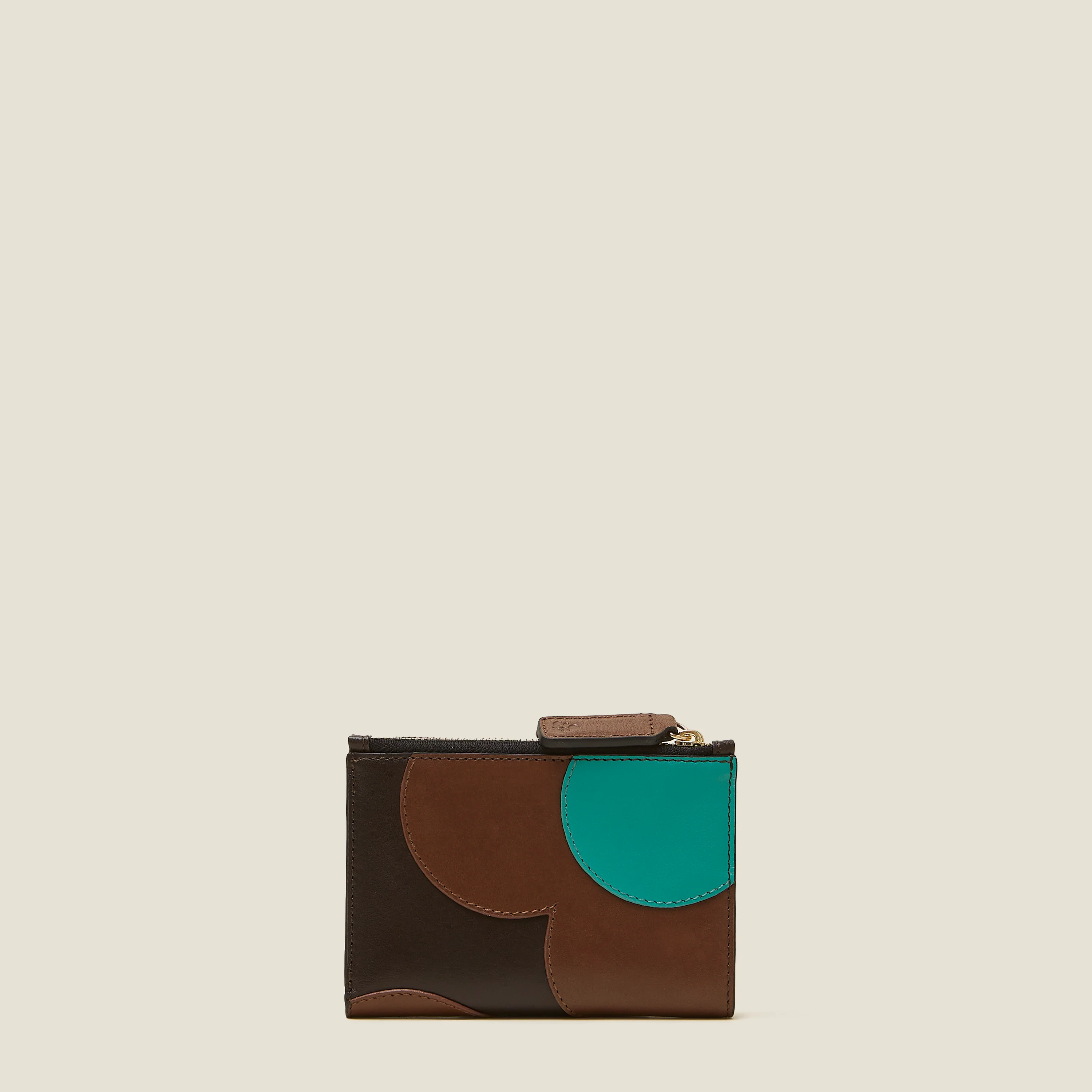 Two Way Coin Purse - Spot Flower Walnut - Image 3